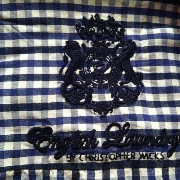 English Laundry ENGLISH LAUNDRY MENS BLUE 100%COTTON CASUAL SHIRT 17/34-35 Size US XL / EU 56 / 4 - 10 Thumbnail