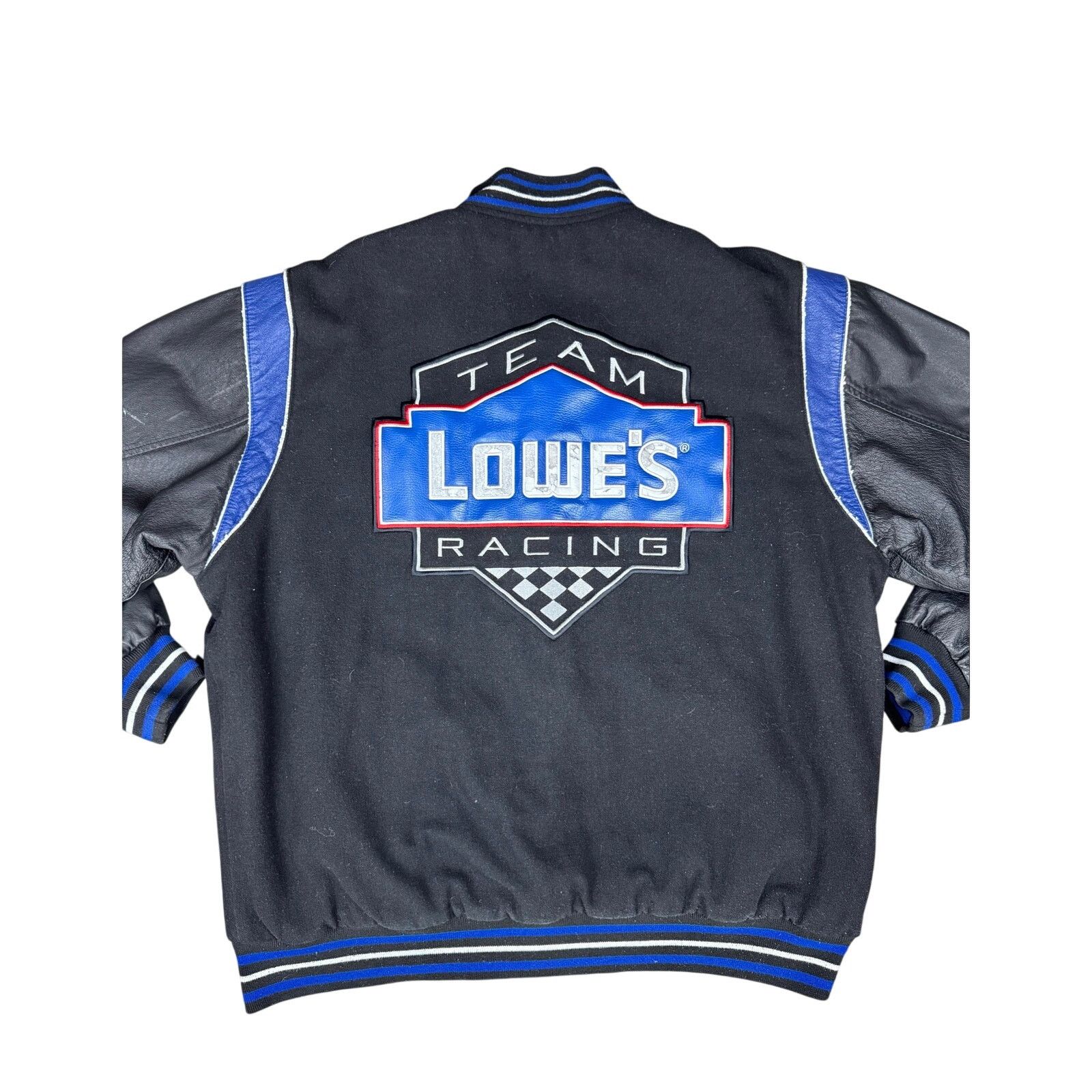 NASCAR Vintage Y2K Jimmie Johnson NASCAR Lowe's Varsity Jacket Size US XL / EU 56 / 4 - 2 Thumbnail