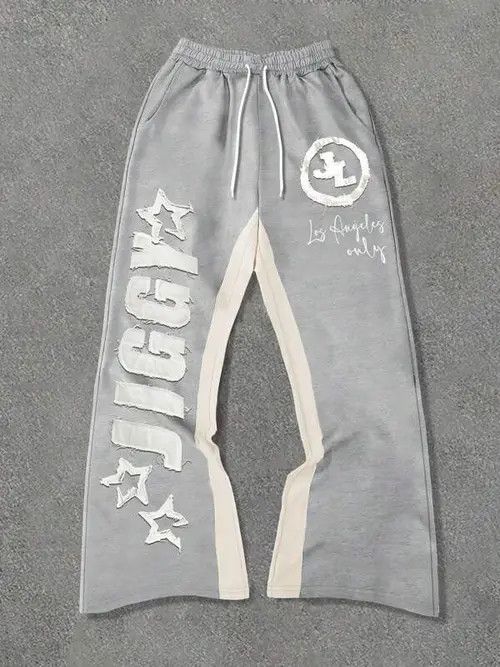 Japanese Brand × Jean Letter Print Y2k Sweatpants Wide leg Size US 32 / EU 48 - 1 Thumbnail