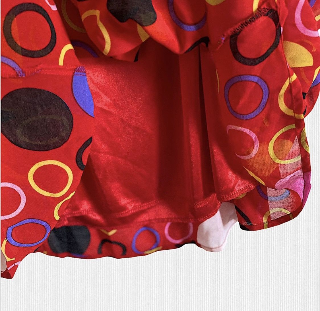 Other RED MULTI COLOR POLKA DOT HIGH LOW KNEE LENGTH SKIRT SZ S Size 26" / US 2 / IT 38 - 7 Thumbnail