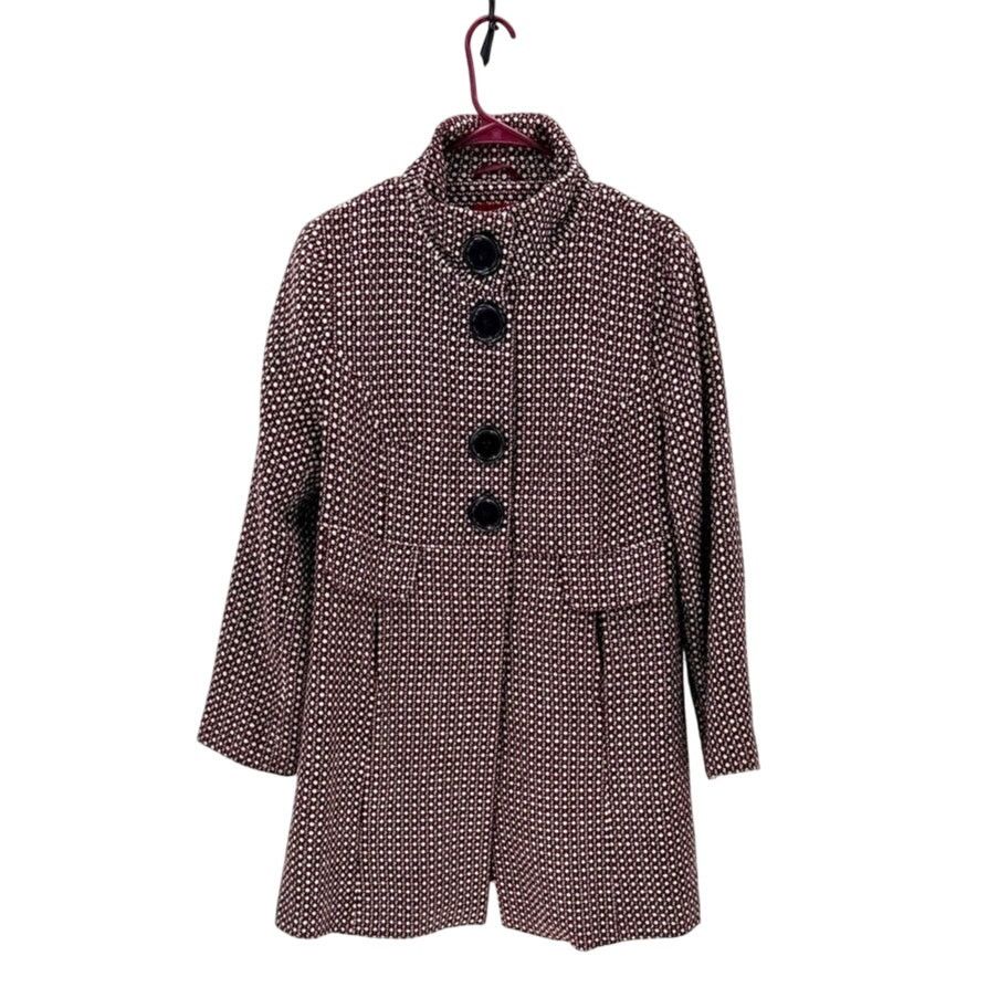 Other Vintage Coffee Shop maroon black Y2K coat wool blend size L Size L / US 10 / IT 46 - 1 Thumbnail