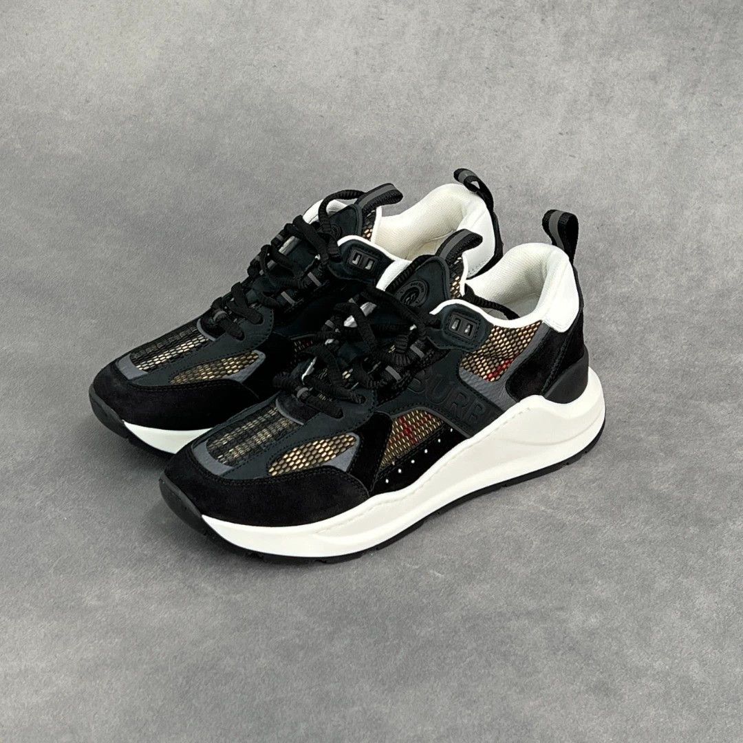 Burberry Burberry black logo leather sneakers men's 44 Size US 11 / EU 44 - 1 Thumbnail
