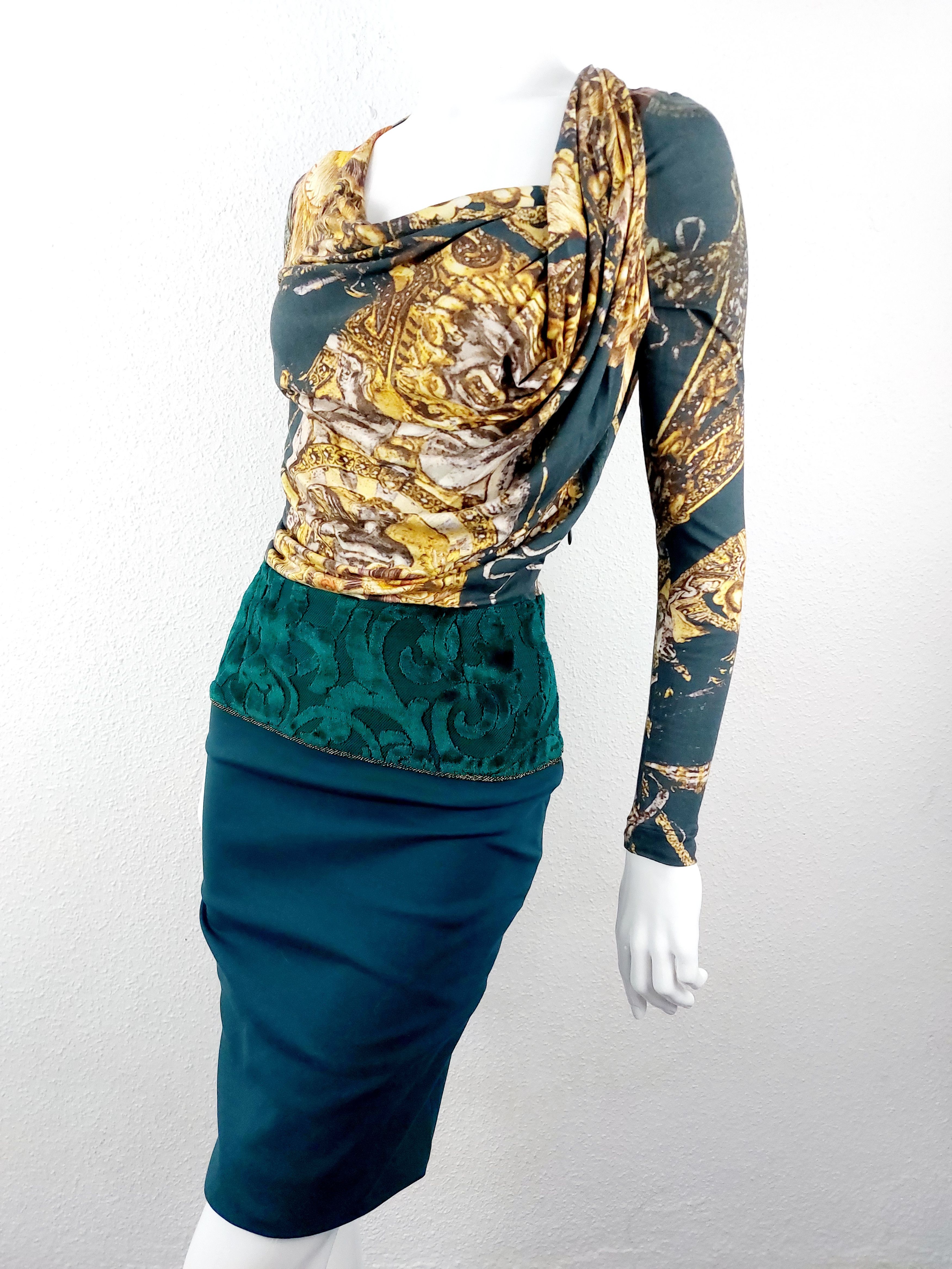 Roberto Cavalli Roberto Cavalli Greek Medusa Baroque Velvet Dress Size XS / US 0-2 / IT 36-38 - 1 Thumbnail