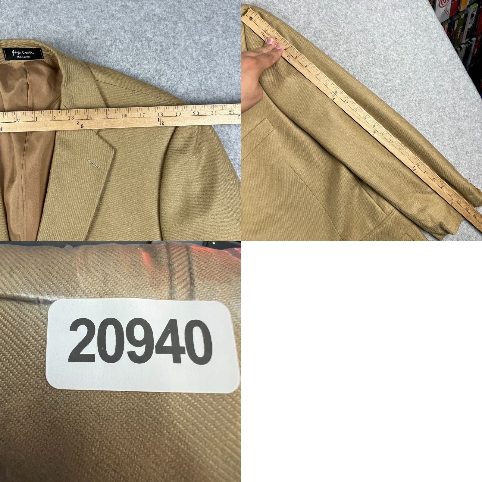 Loro Piana John W. Nordstrom Loro Piana 100% Cashmere Sport Coat Blazer 46L Mens Beige Size 46R - 8 Thumbnail