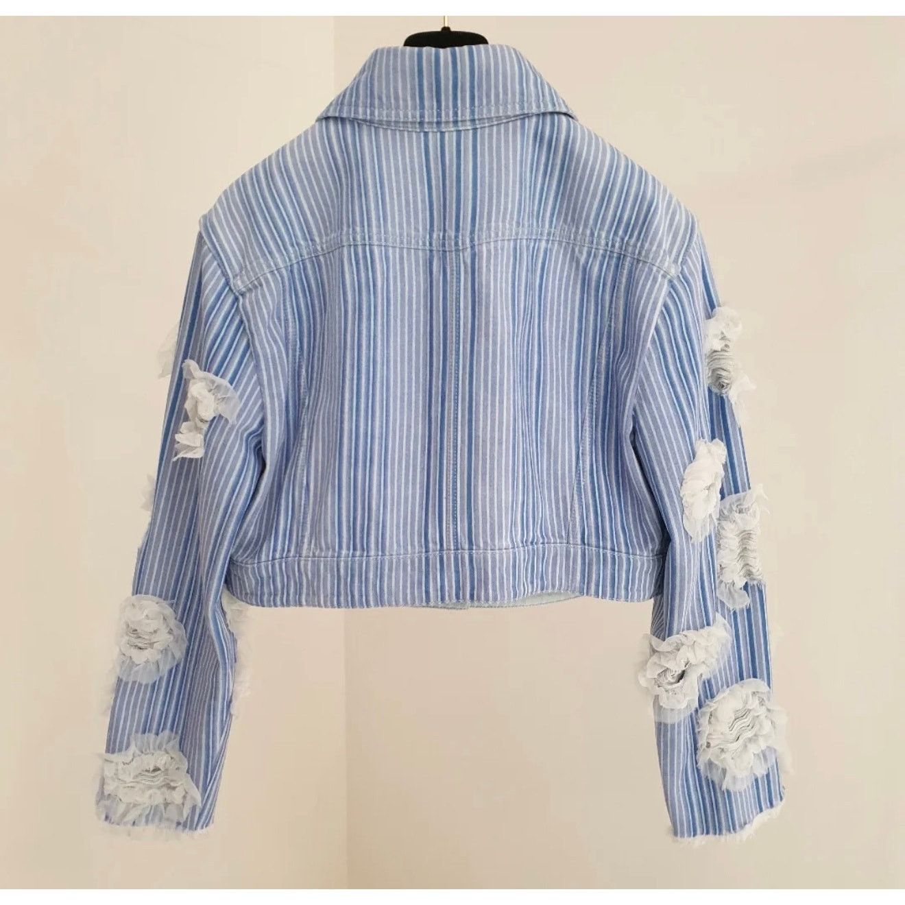 Chanel Chanel 2018 Striped Denim Jacket, Size 46 Size XL / US 12-14 / IT 48-50 - 2 Thumbnail