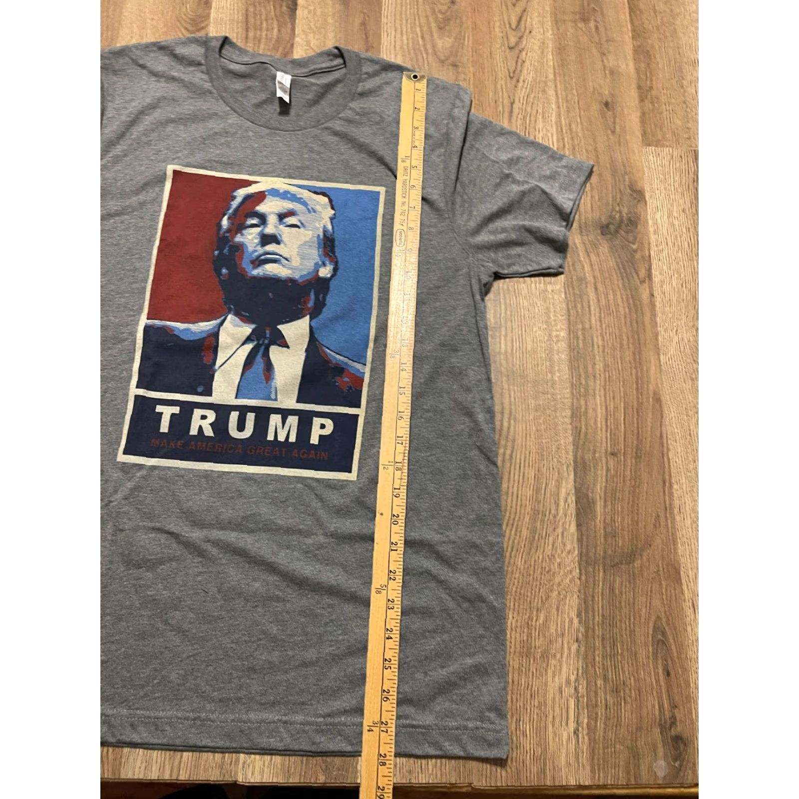 Vintage Bella + Canvas Shirt Mens L Gray Red White Blue President Trump T-Shirt Short Sleeve Solid Casual Boys? no—gender Men. End. Size US L / EU 52-54 / 3 - 7 Thumbnail