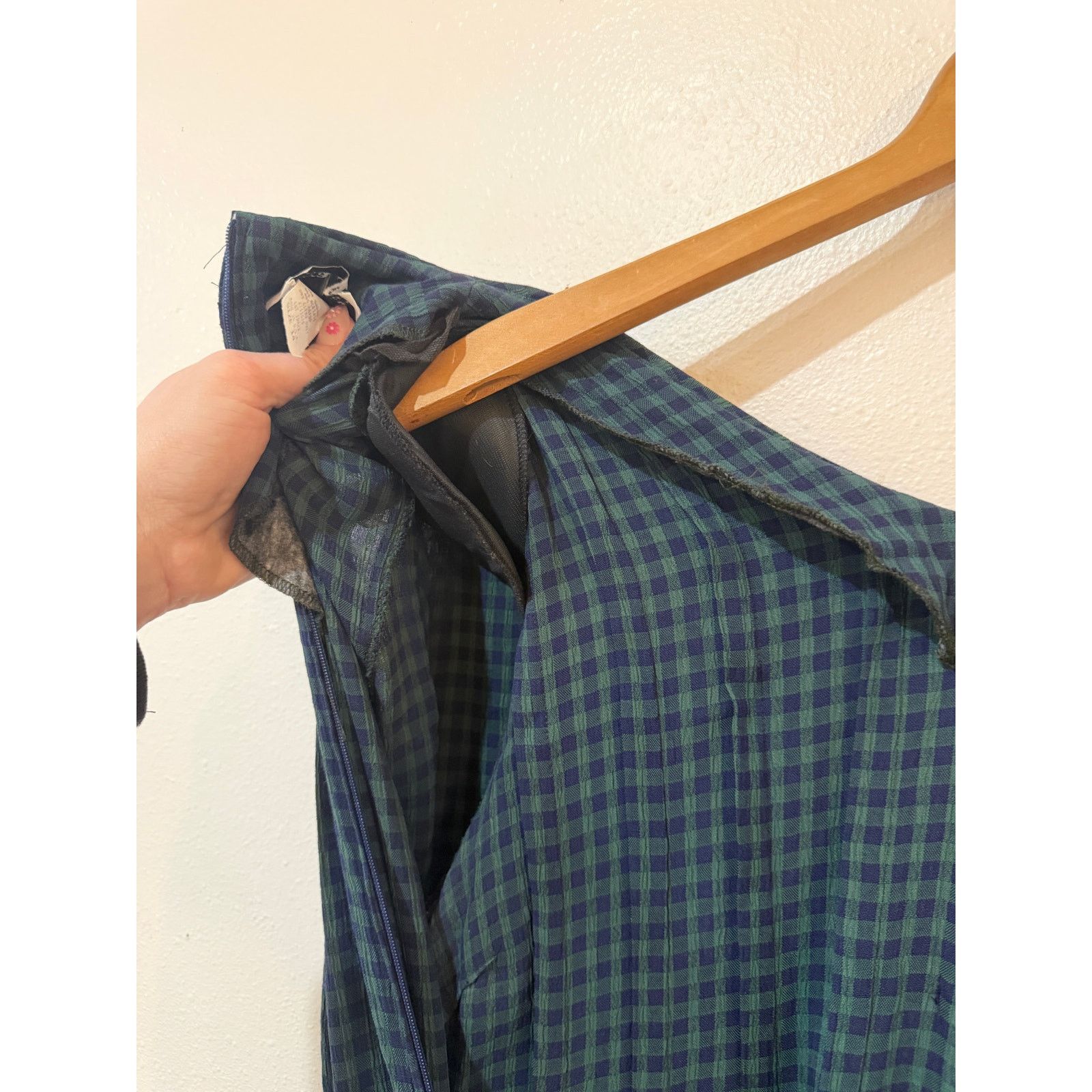 Other Vintage 90s Dark Academia Collared Plaid Midi Dress size 14 Size XL / US 12-14 / IT 48-50 - 11 Thumbnail