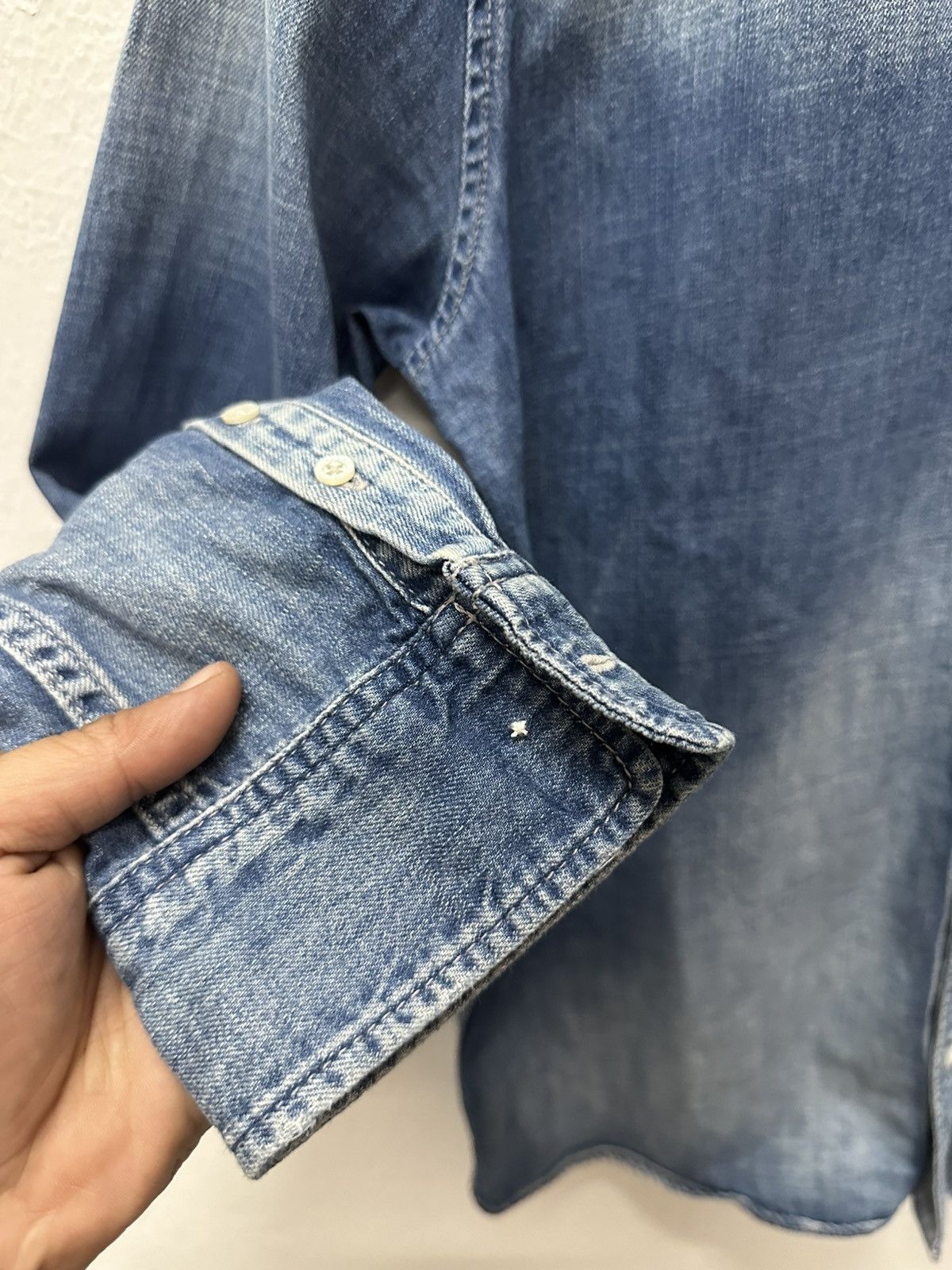 GOSTAR DE FUGA Gostar De Fuga Japan Denim Acid Wash Button Up Shirt Size US M / EU 48-50 / 2 - 12 Thumbnail
