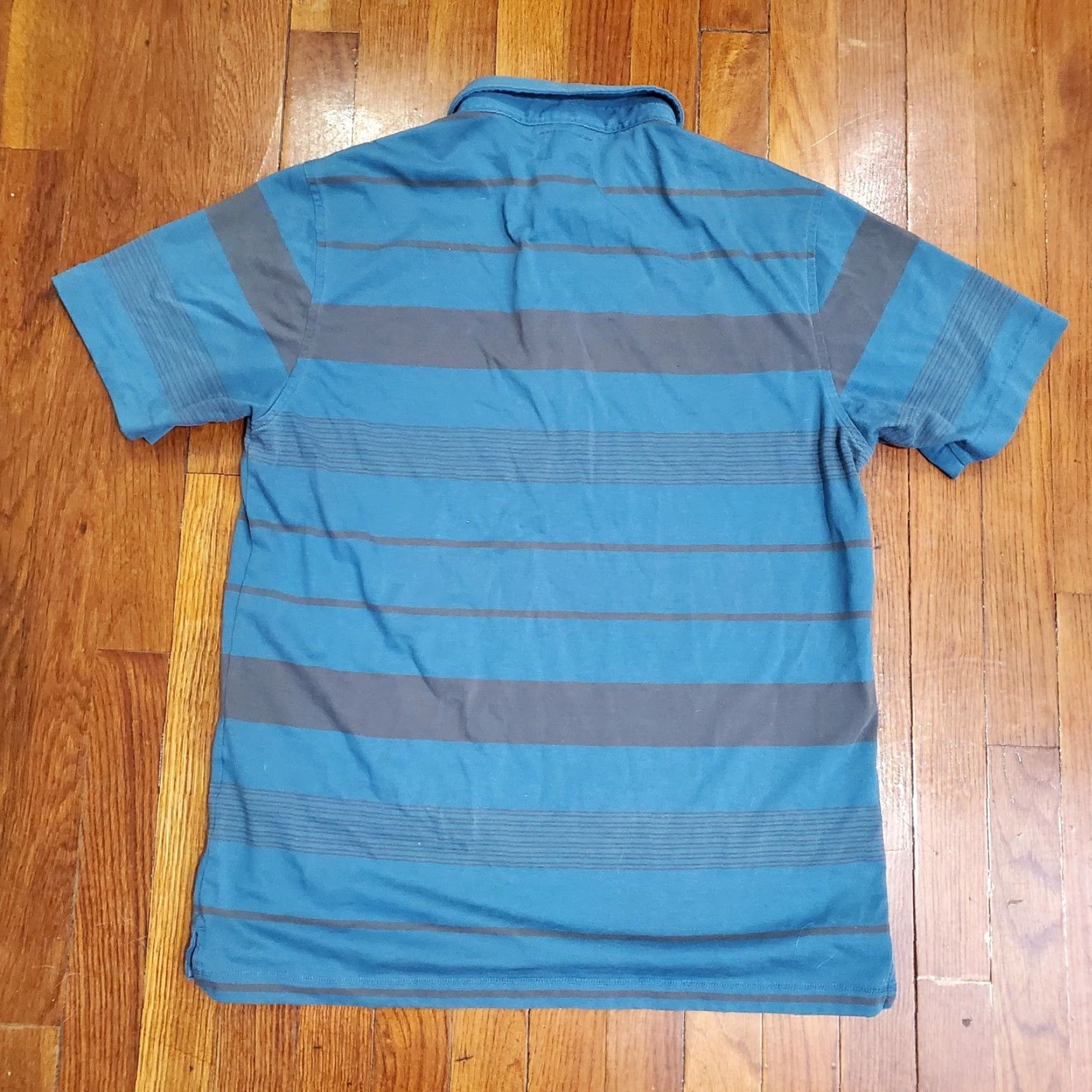 Vintage Linksoul Polo Shirt Mens M Blue Striped Tempus Fugit Golf Performance 100% Cotton Short Sleeve Polo Shirt Mens Size US M / EU 48-50 / 2 - 7 Thumbnail