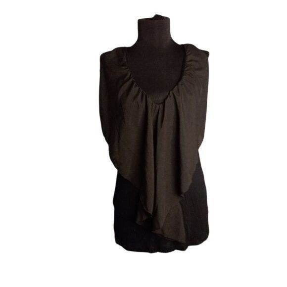 Venus Venus Size M Top Black Sleeveless Draped Top Beaded Back Det Size M / US 6-8 / IT 42-44 - 1 Thumbnail