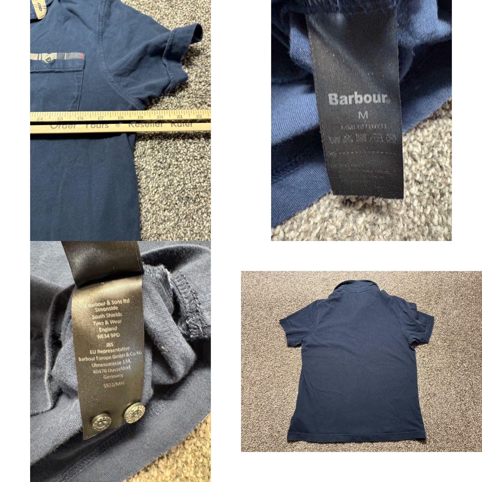Barbour Barbour Barbour Corpatch Polo Shirt Mens M Navy Tartan Plaid Pocket Collar Trim Casual Shirt Mens Medium Navy Barbour Corpatch Polo Shirt Size US M / EU 48-50 / 2 - 8 Thumbnail
