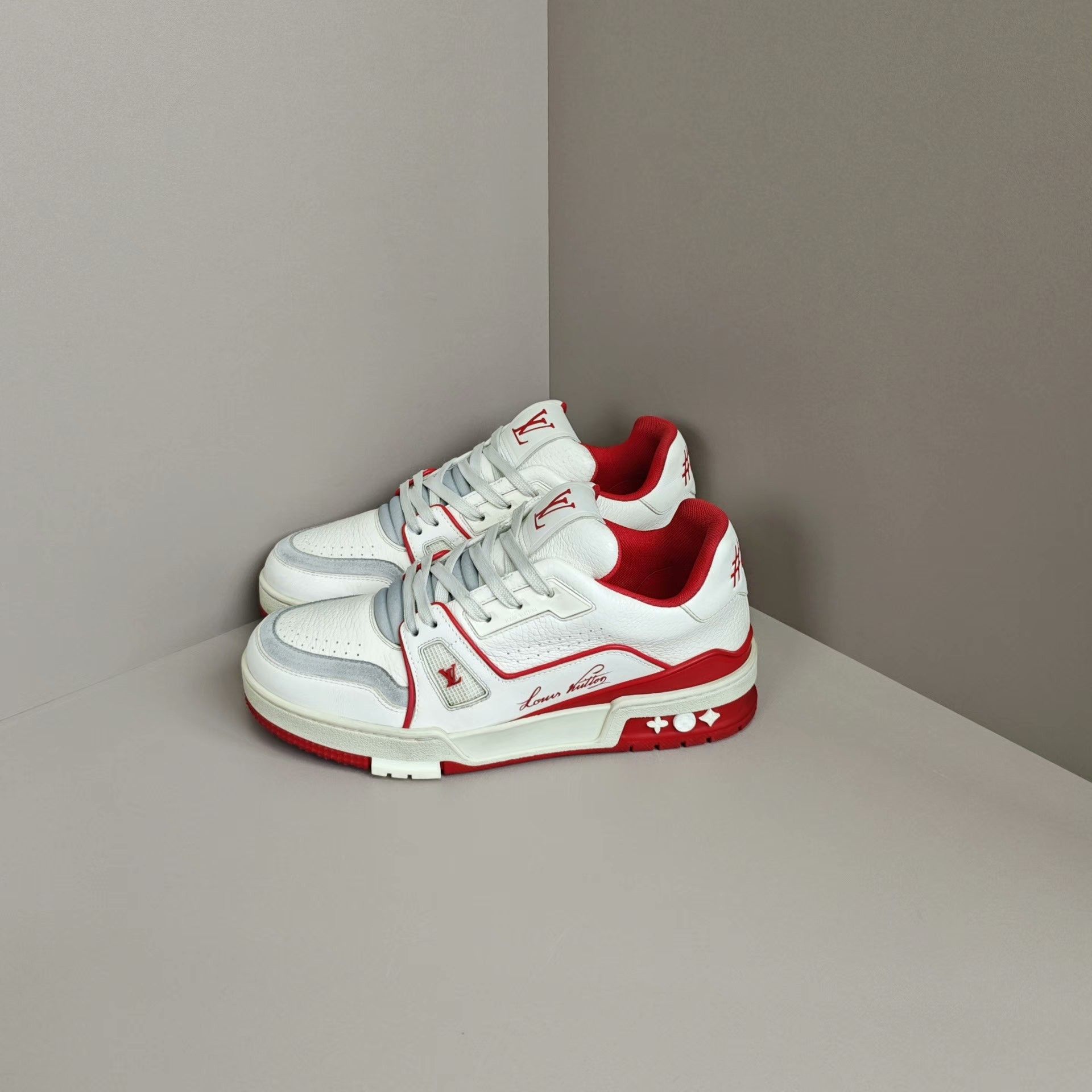 Louis Vuitton Louis Vuitton Training Red Lowtop Sneakers us_7 Women Size US 7 / IT 37 - 1 Thumbnail