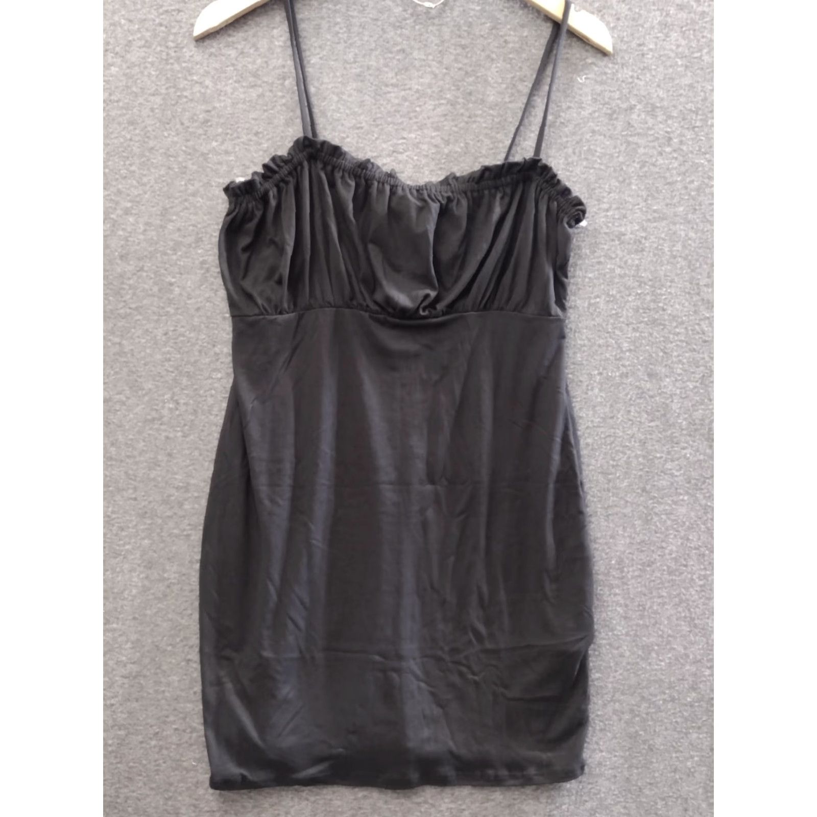 Forever 21 FOREVER 21 Dress Women's Spaghetti Strap Bodycon Ruffle Party Black 1X Shirt Bodice Sleeveless Square Neck Vintage No Size XL / US 12-14 / IT 48-50 - 2 Thumbnail
