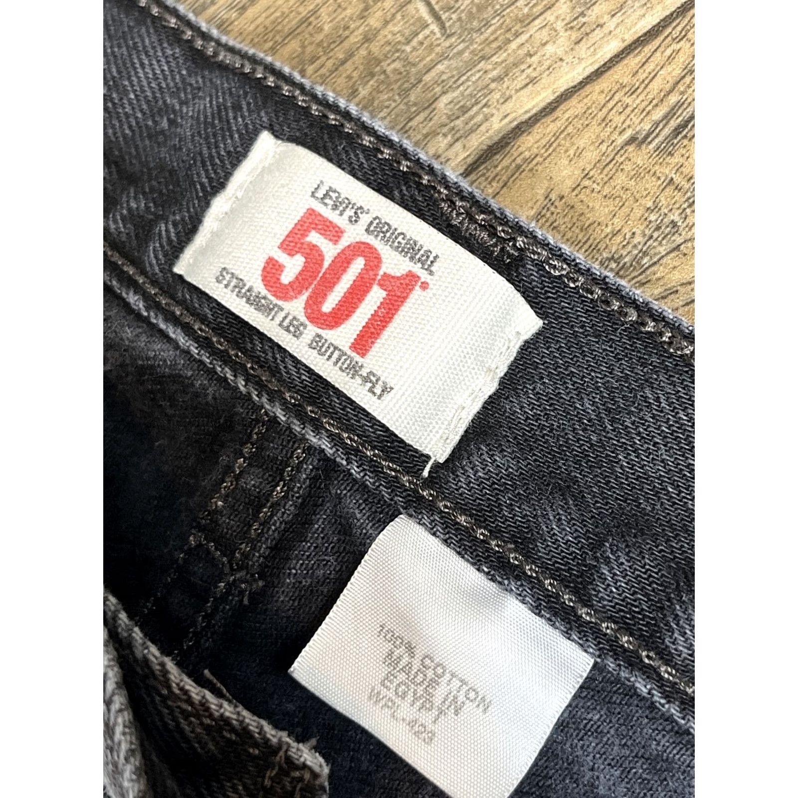 Levi's Levi's 501 Original Jeans Black 40x31 Button Fly Straight Denim Men Shoes? Size US 40 / EU 56 - 5 Thumbnail