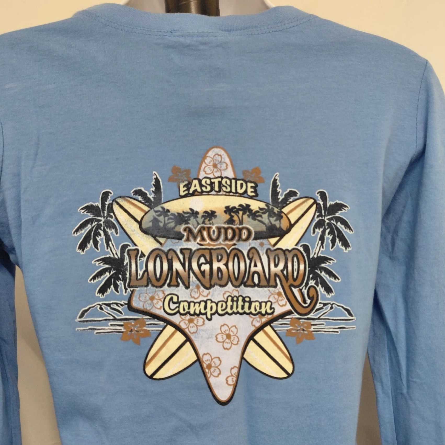 Vintage Mudd Surf Beach Shirt Junior Size Small Blue Long Sleeve Cropped Crewneck Shirt Size S / US 4 / IT 40 - 6 Thumbnail