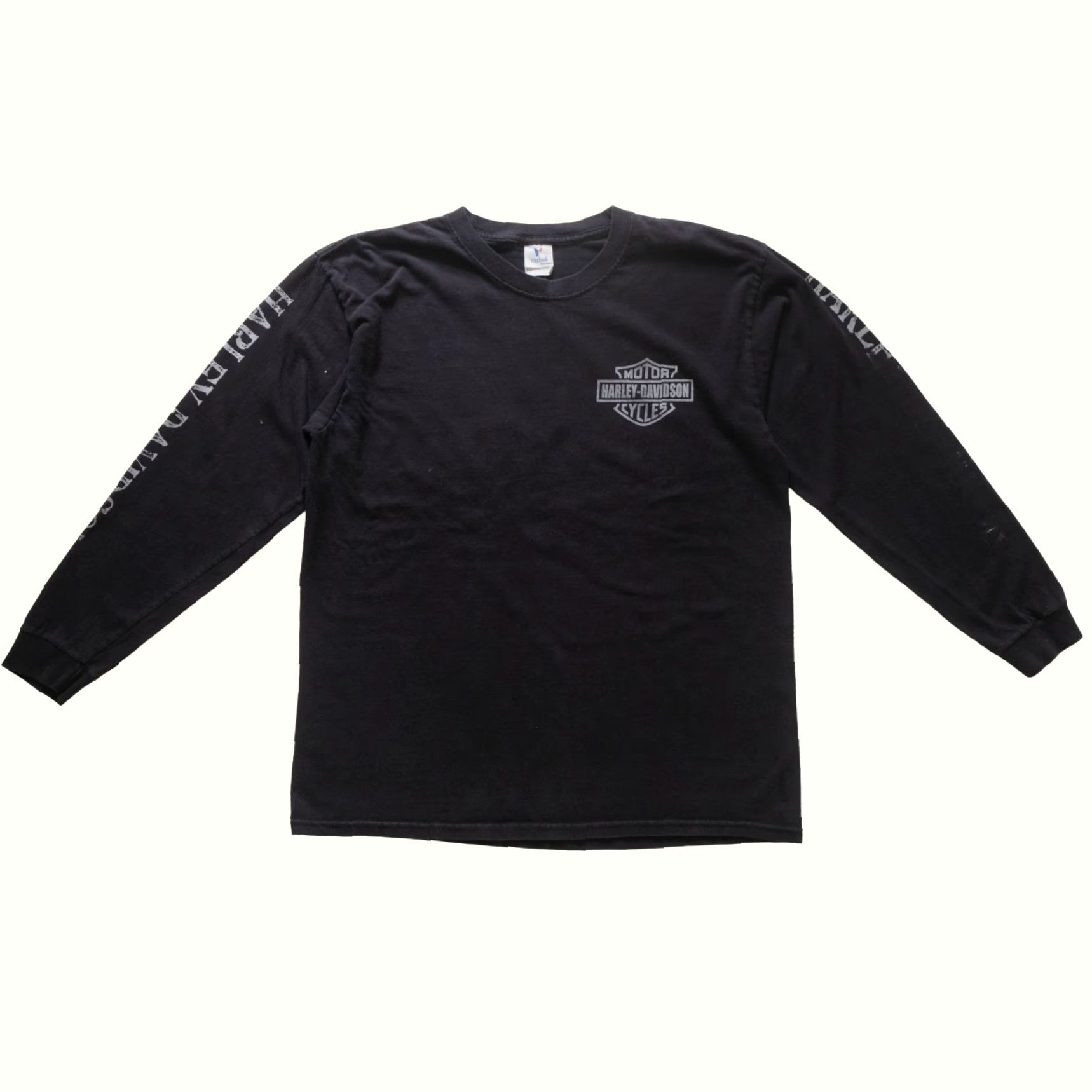 Harley Davidson VINTAGE Harley-Davidson H-D Motorcycle Y2K 90s Los Algodones Black T Shirt Men SZ L Size US L / EU 52-54 / 3 - 3 Thumbnail