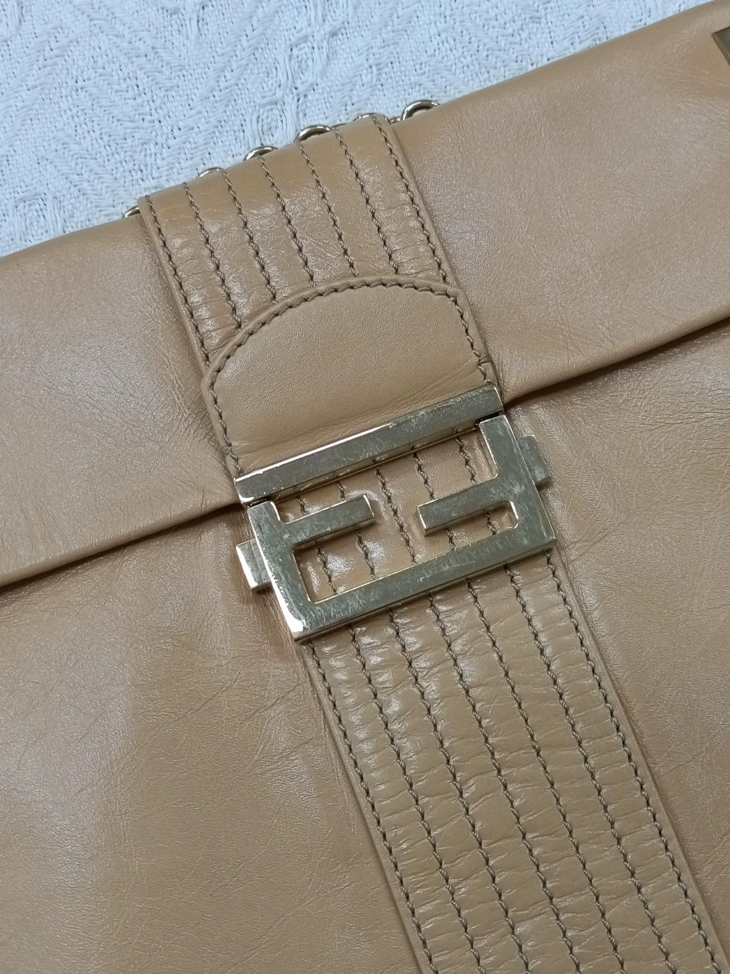 Fendi Fendi Gold-Tone Buckle Shoulder Bag 39x28, Light Wear Size ONE SIZE - 2 Thumbnail