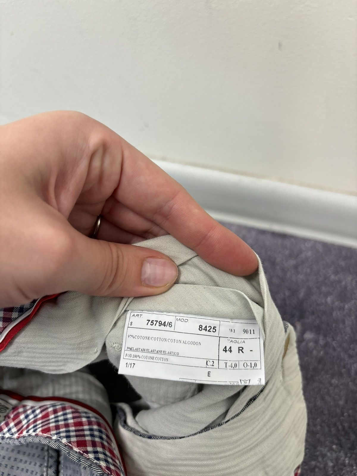 L.B.M. 1911 L.B.M. 1911 Men’s Micro Dash Gray Slim Fit Tailored Pants Size US 30 / EU 46 - 10 Thumbnail