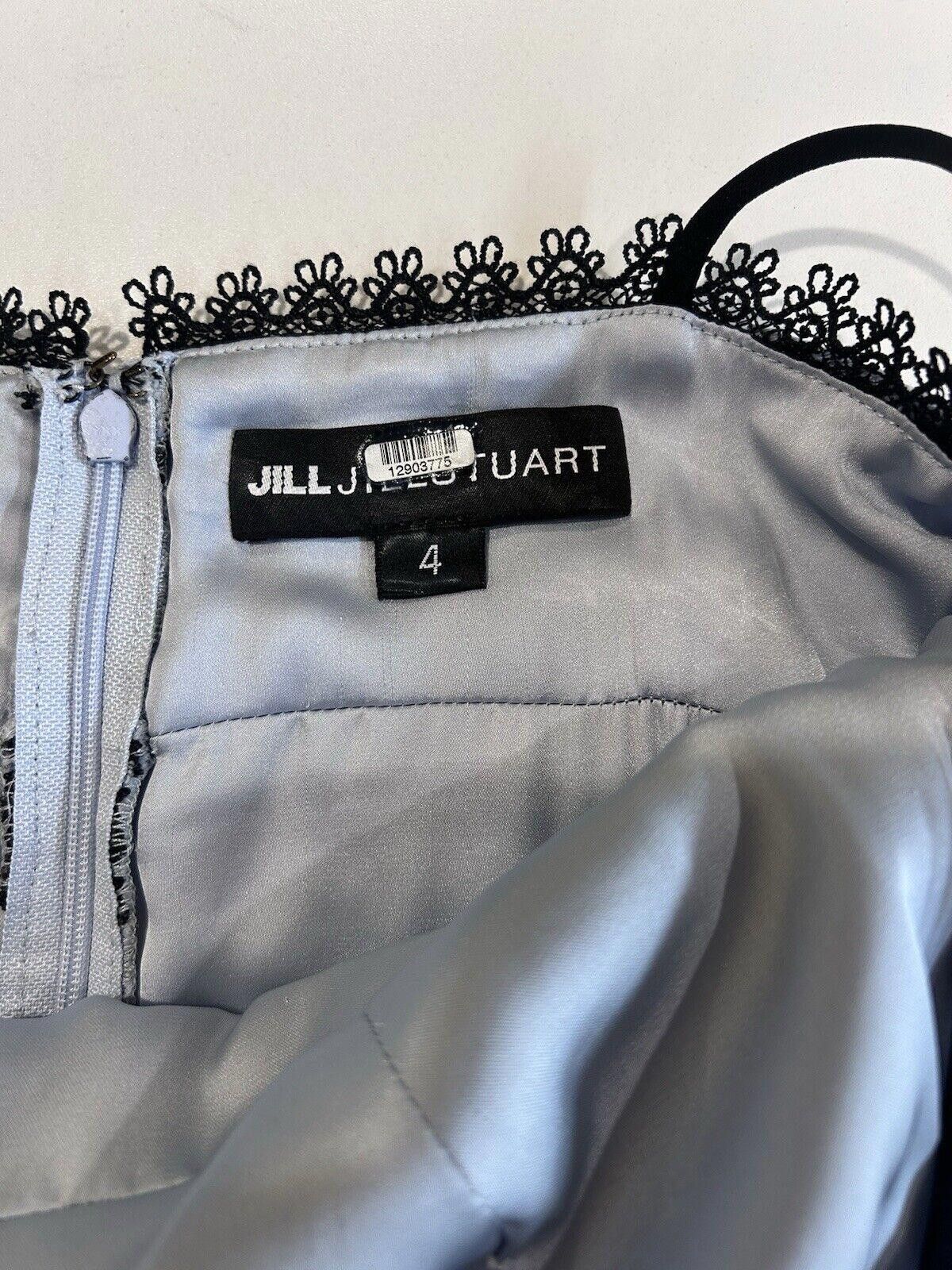 Designer Jill Stuart Blue Lace Crochet Elle Cocktail Midi Dress Sz 4 Size S / US 4 / IT 40 - 8 Thumbnail