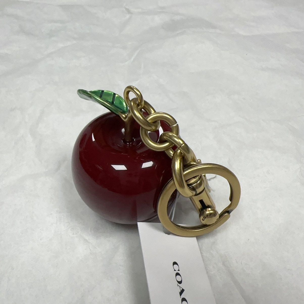Coach NWT Limited Coach Small Resin Apple Bag Charm Brass / Red Size ONE SIZE - 6 Thumbnail