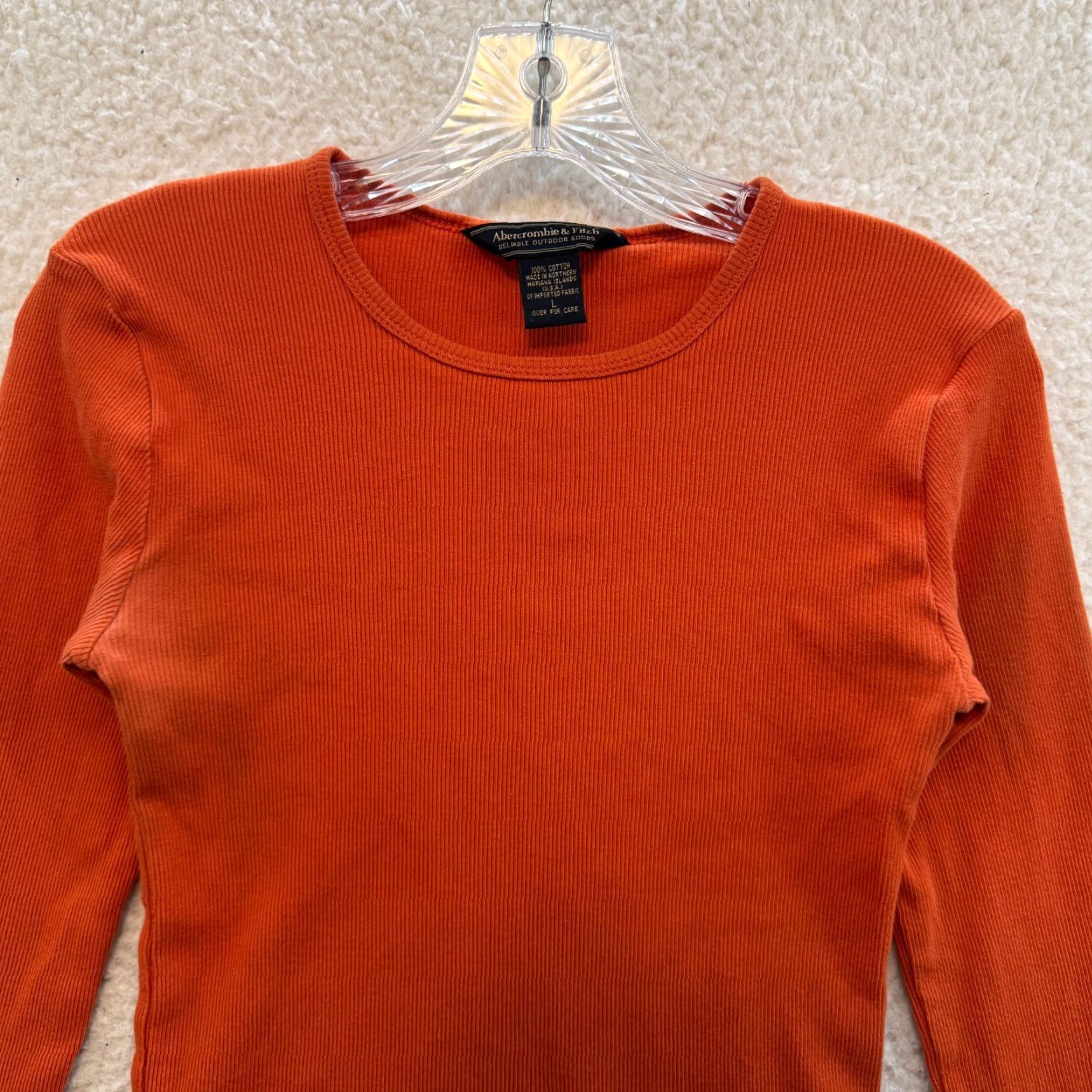 Abercrombie & Fitch VINTAGE Abercrombie Shirt M Orange 90s Rib Knit Boho Fairy Grunge Size M / US 6-8 / IT 42-44 - 3 Thumbnail