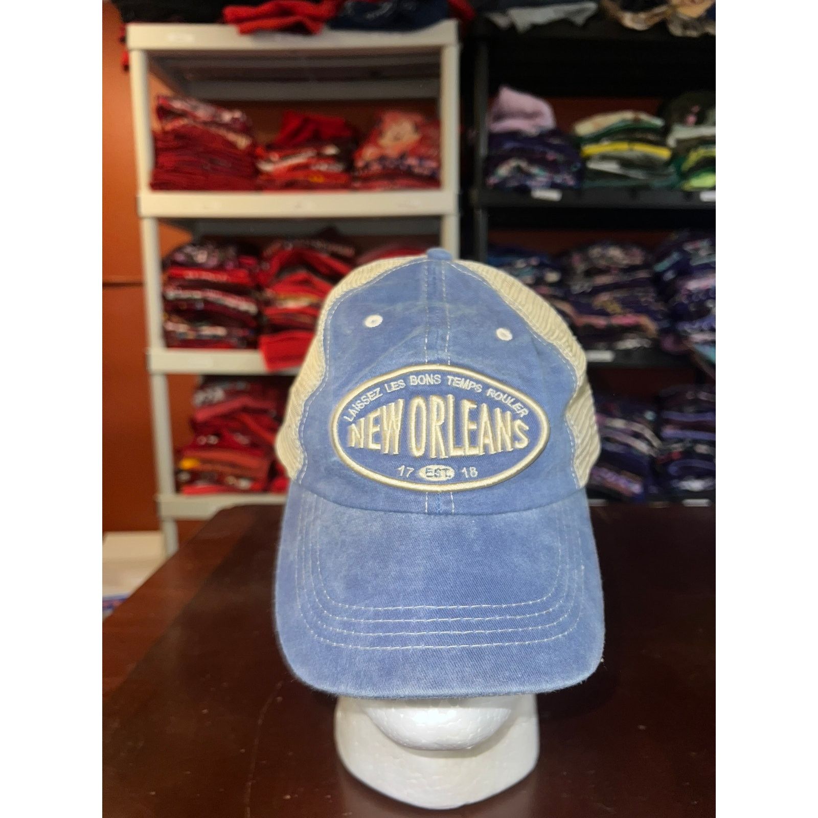 Vintage New Orleans Hat Jazz Music Blue Cap Headwear Snapback Size ONE SIZE - 1 Thumbnail