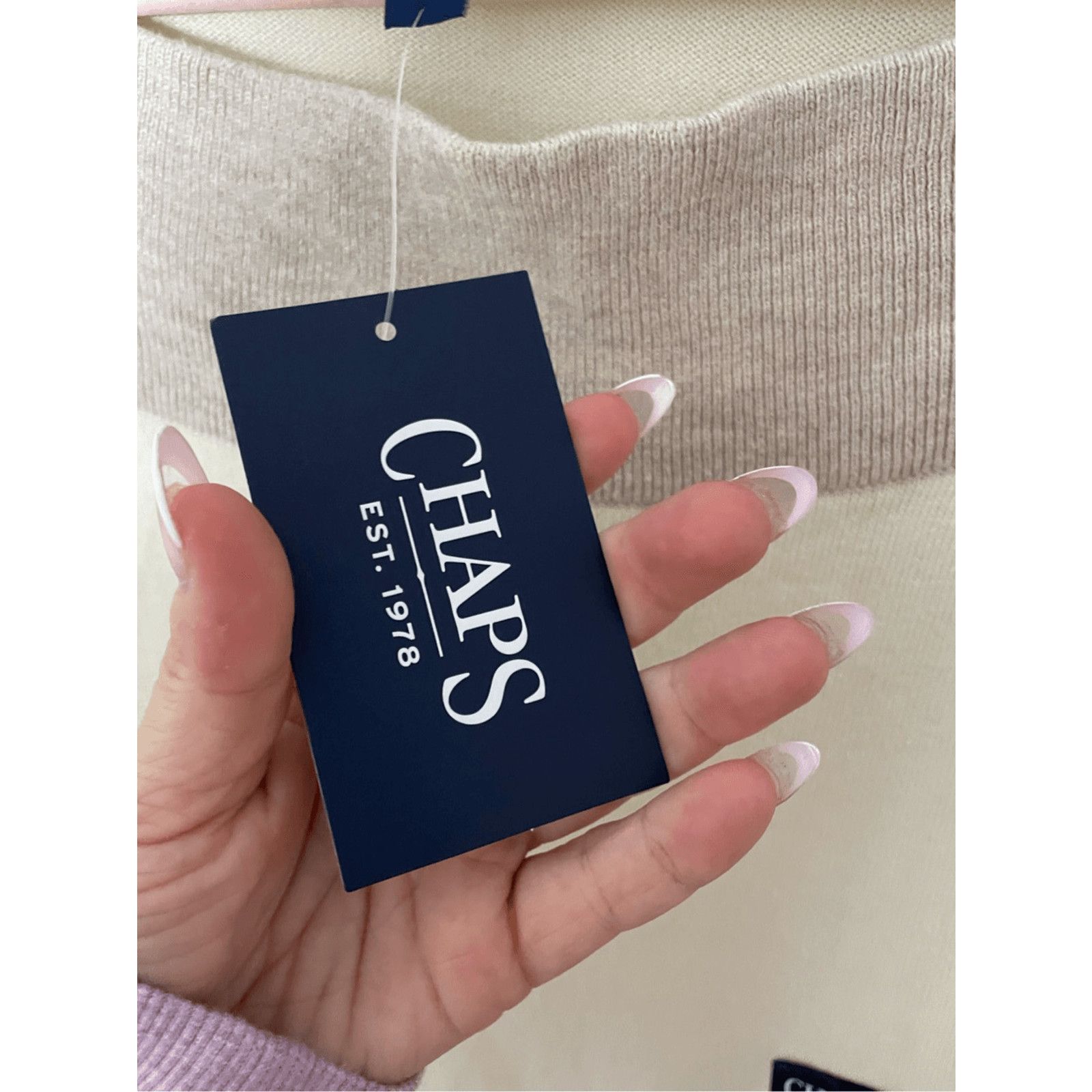 Chaps NWT Chaps Ivory Sweater Old Money Quiet Luxury Neutral XL Size XL / US 12-14 / IT 48-50 - 5 Thumbnail