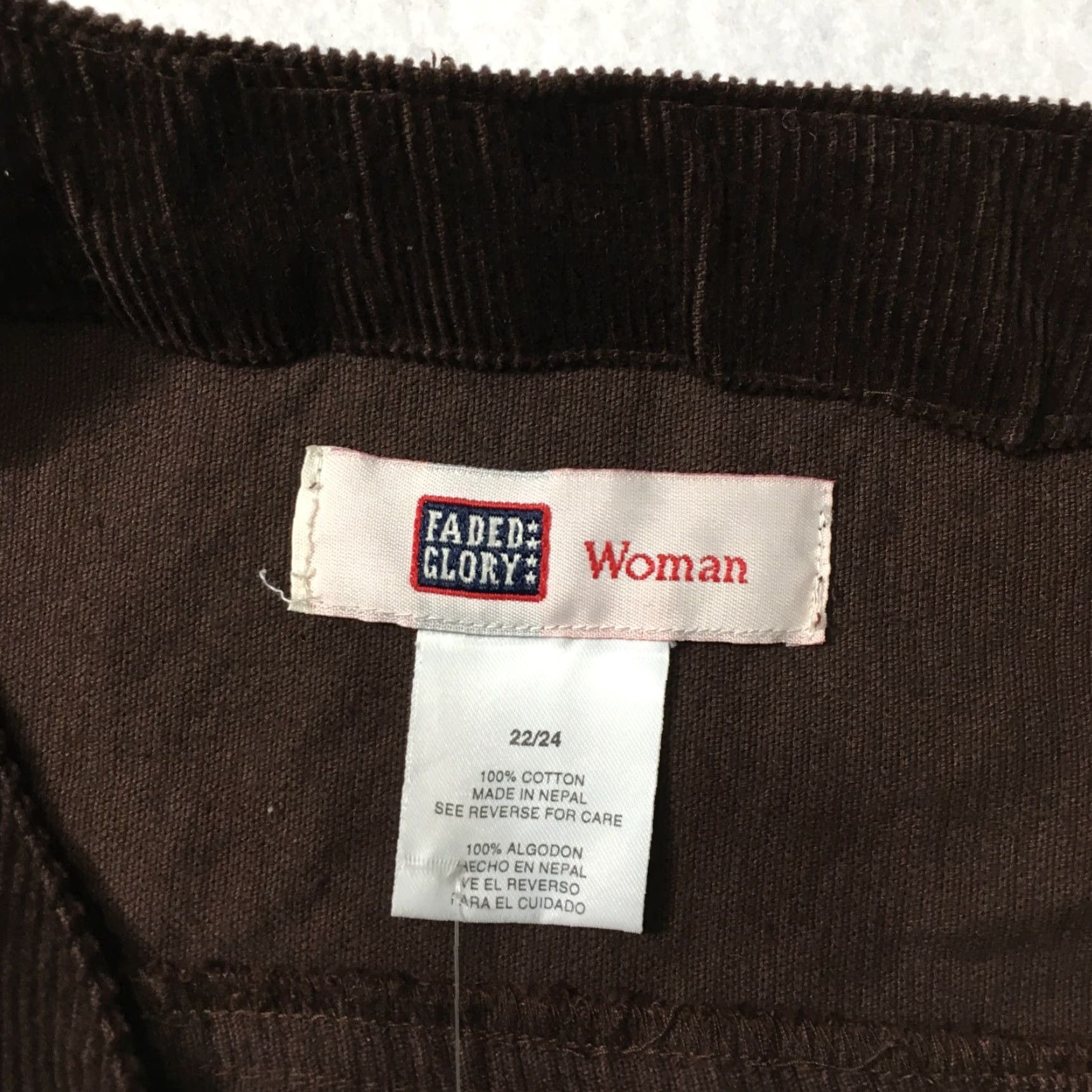 Faded Glory VINTAGE Corduroy Vest 22/24 Button Front Boho Romantic Y2K 90s brown Shirt Womens Size 3XL / US 20-22 - 2 Thumbnail