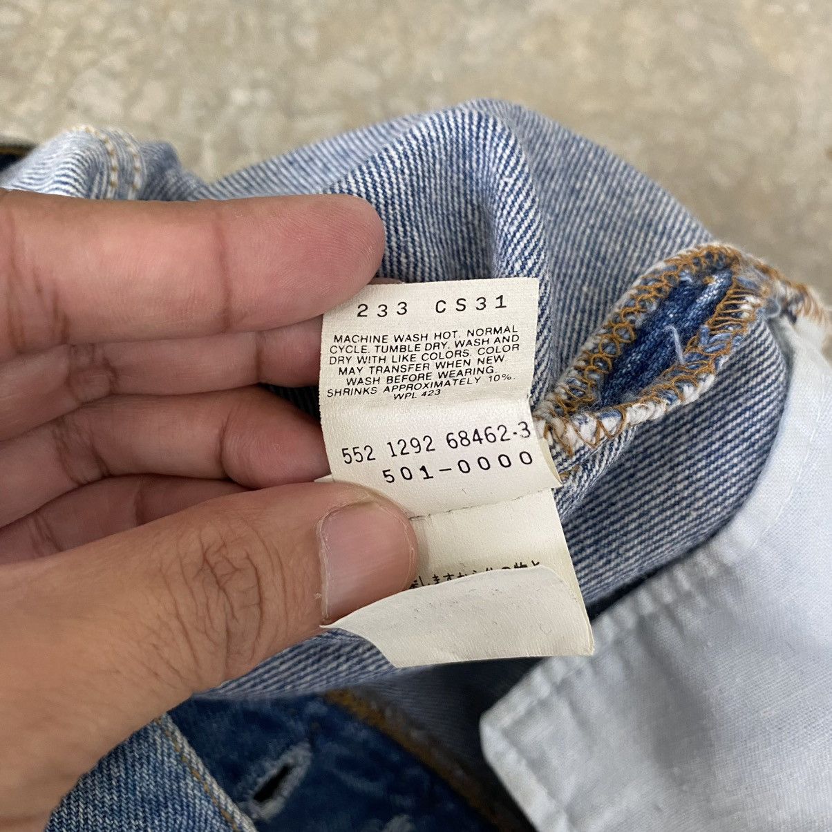 Levi's Size 29x32.5 Vintage 1992 Levis 501 Faded Blue Stained Jeans Size US 29 - 17 Thumbnail