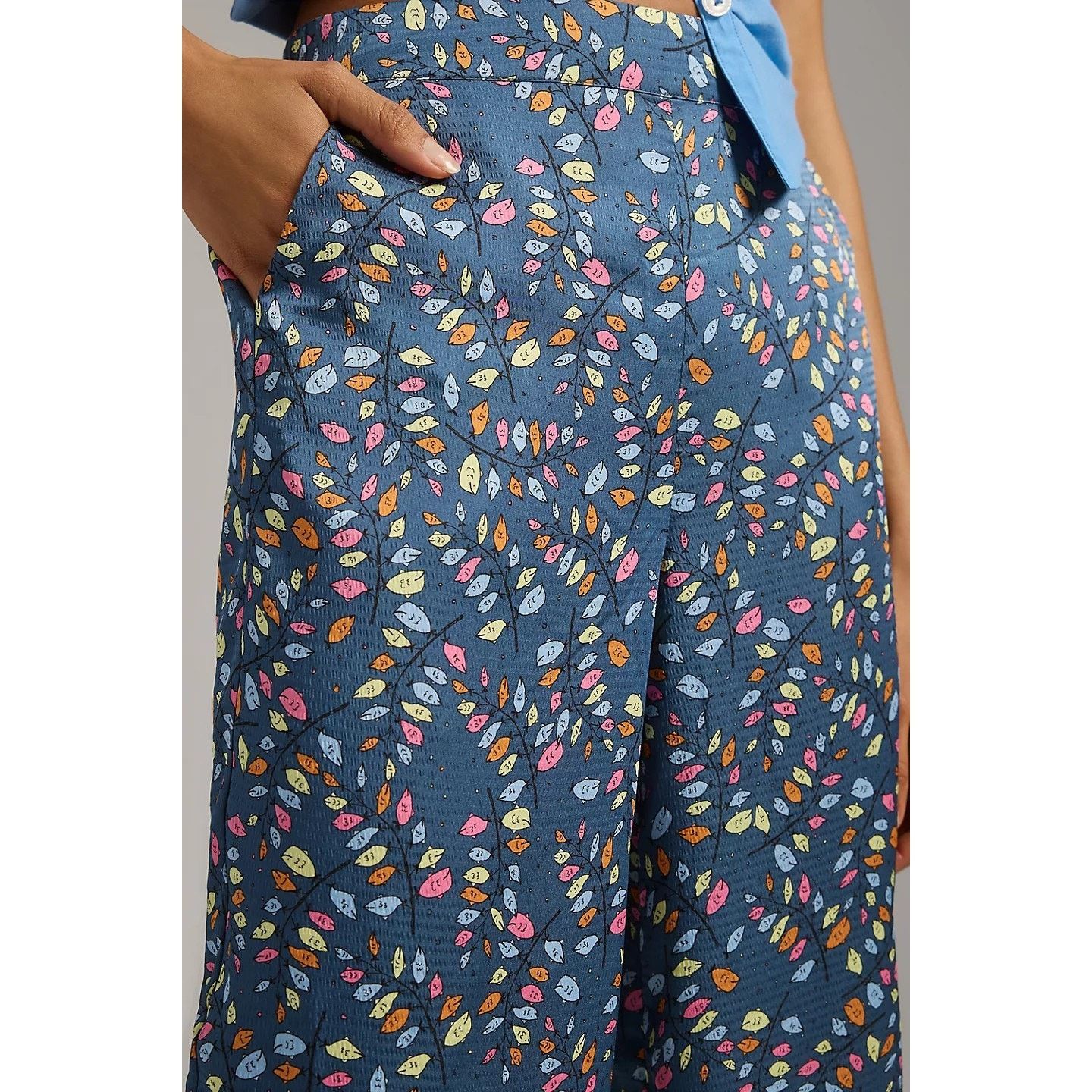 Anthropologie New Anthropologie Stella Nova Wide-Leg Pants $199 Blue Size 28" / US 6 / IT 42 - 2 Thumbnail