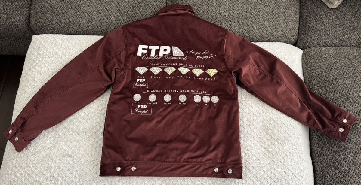Fuck The Population FTP Diamond Dealer Coaches Jacket Maroon Small Velour SS24 Size US S / EU 44-46 / 1 - 7 Thumbnail