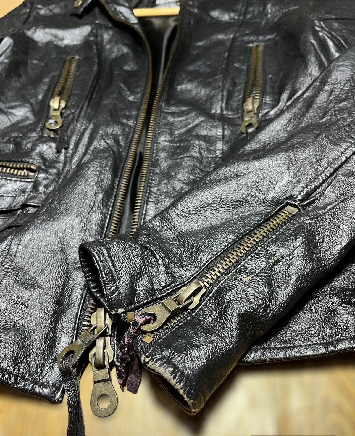Vintage LEATHER JACKET GLAD NEWS Size US S / EU 44-46 / 1 - 7 Thumbnail