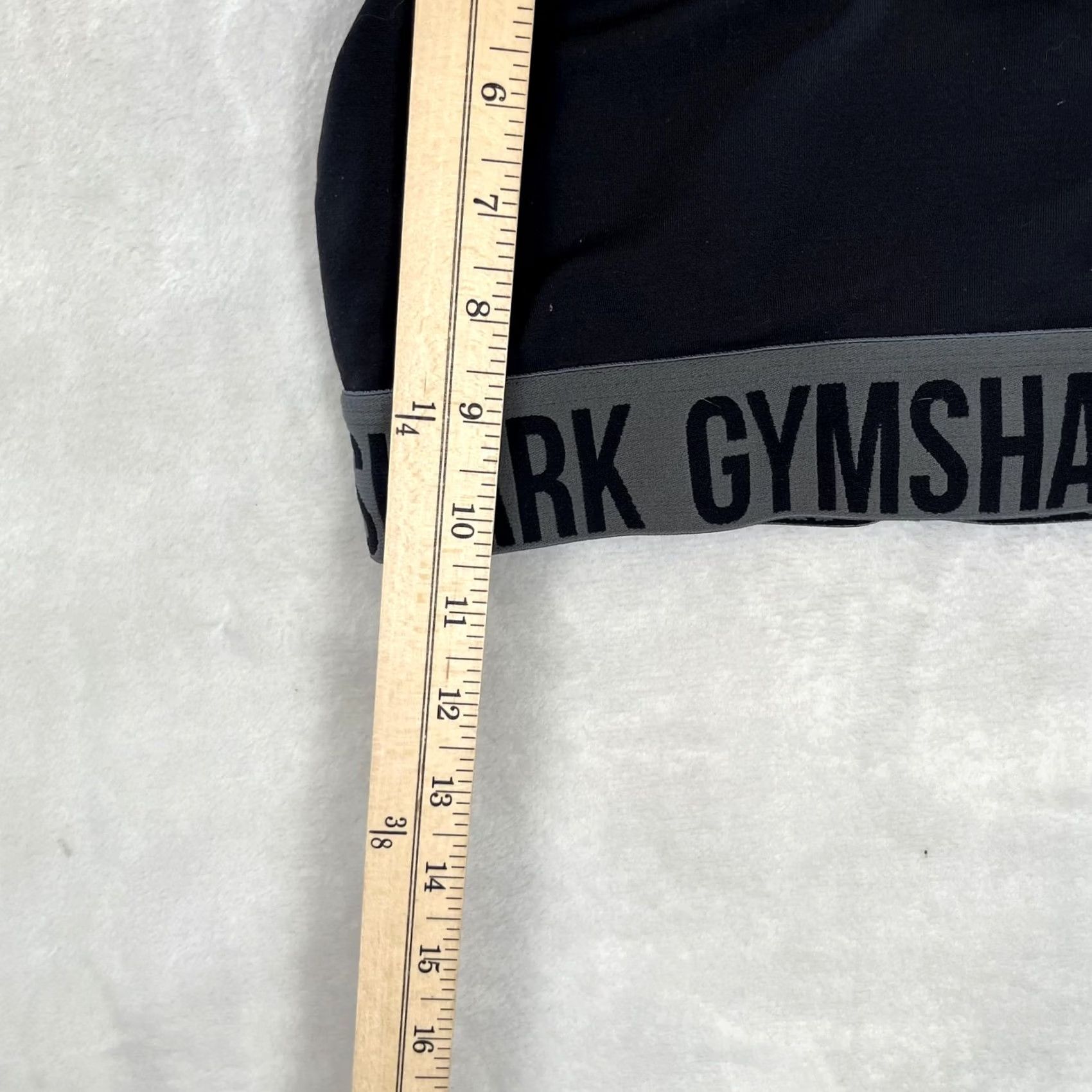 Gymshark Gymshark Sports Bra Womens XS Black Racerback Logo Elastic Band Athletic Size ONE SIZE - 3 Thumbnail