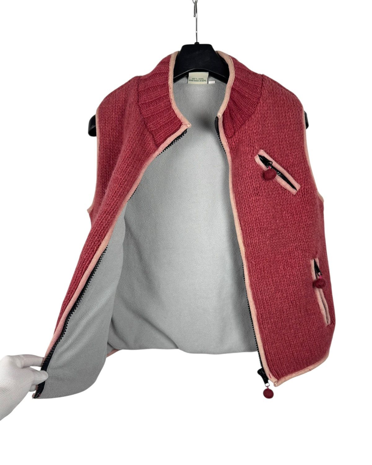 Other Pachamama Hand Knit Gilet Zip Vest Wool size S made in Nepal Size S / US 4 / IT 40 - 11 Thumbnail
