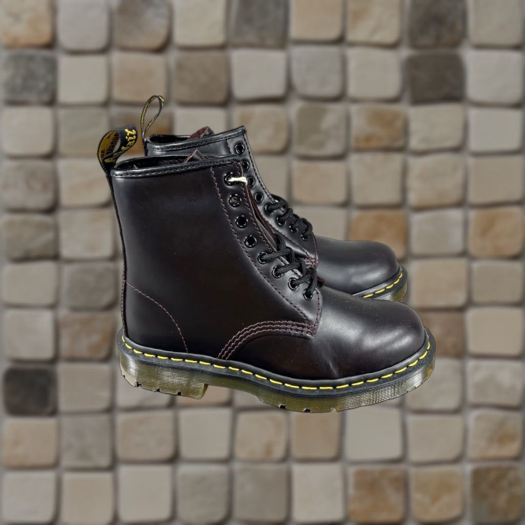 VINTAGE Dr Martens Womens Boots Size Leather Combat Slip