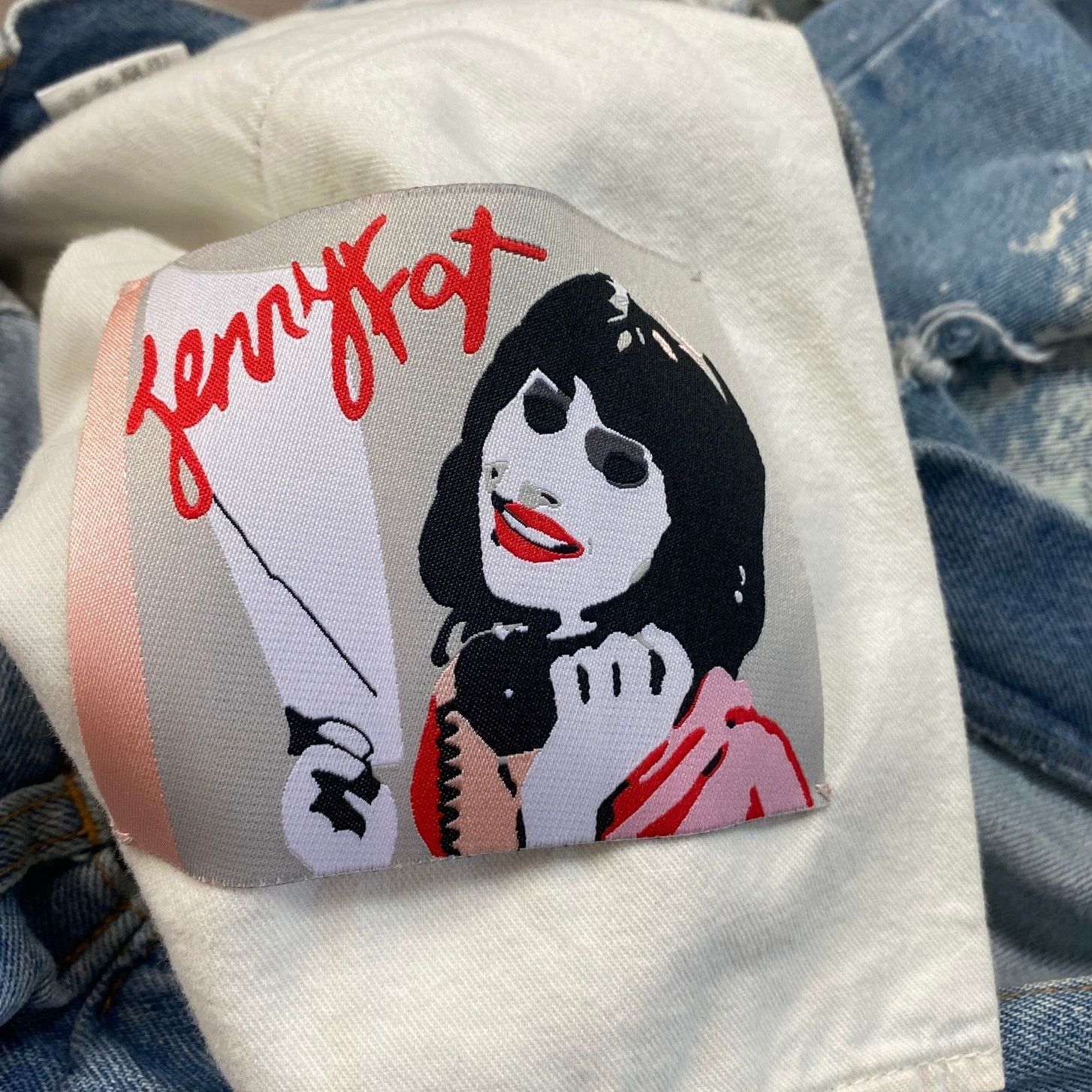 Designer × Japanese Brand Rare Mikio Sakabe Jenny Fax Distressed Acid Wash Jean Medium Size 23" - 10 Thumbnail