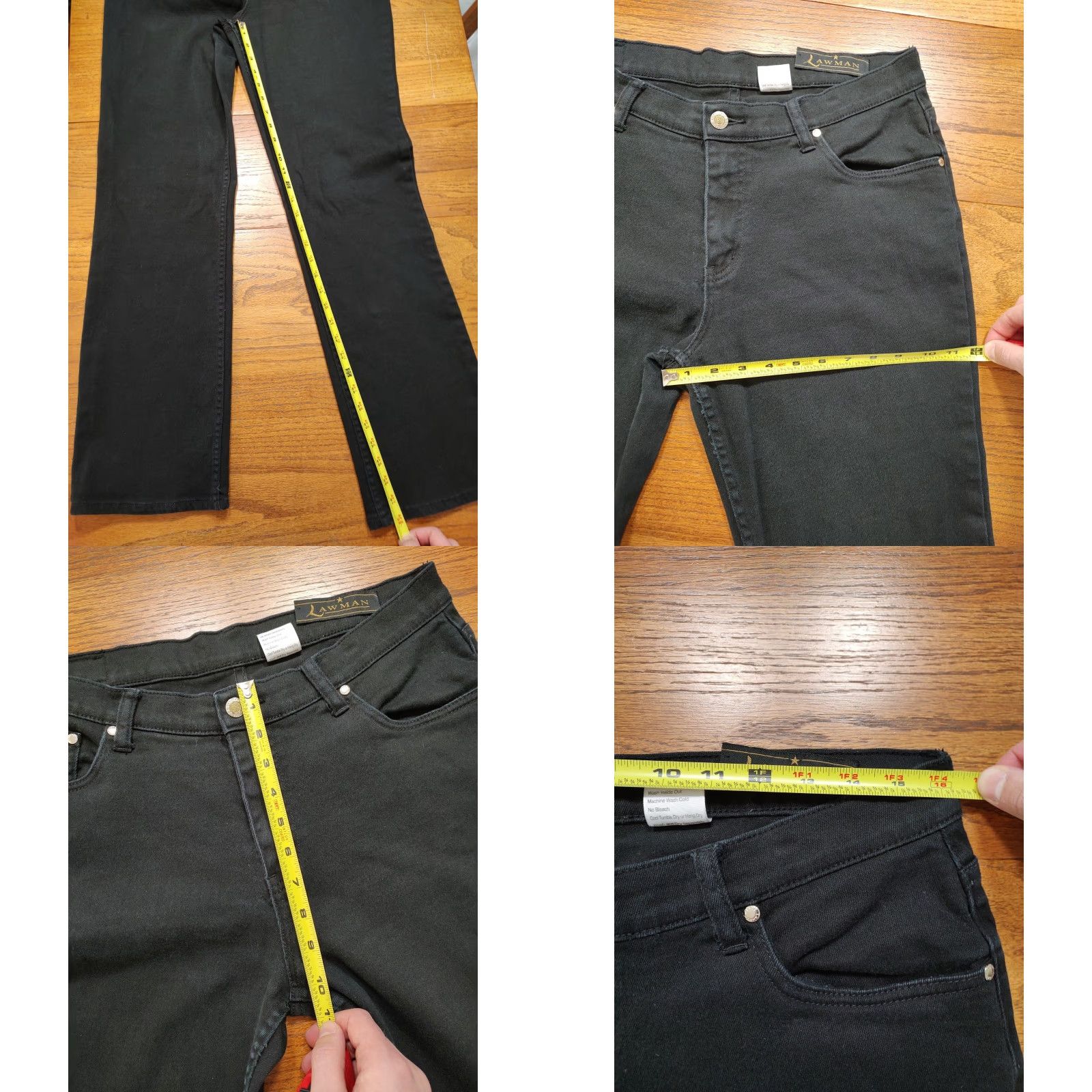 Vintage VINTAGE Lawman Bootcut Jeans Western High Waisted Womens Black 32 Inseam 32 Tag 13/14 Jeans Slimming 5-Pocket Cowboy 90s 80s Western Womens Size 36" / US 14 / IT 50 - 8 Thumbnail