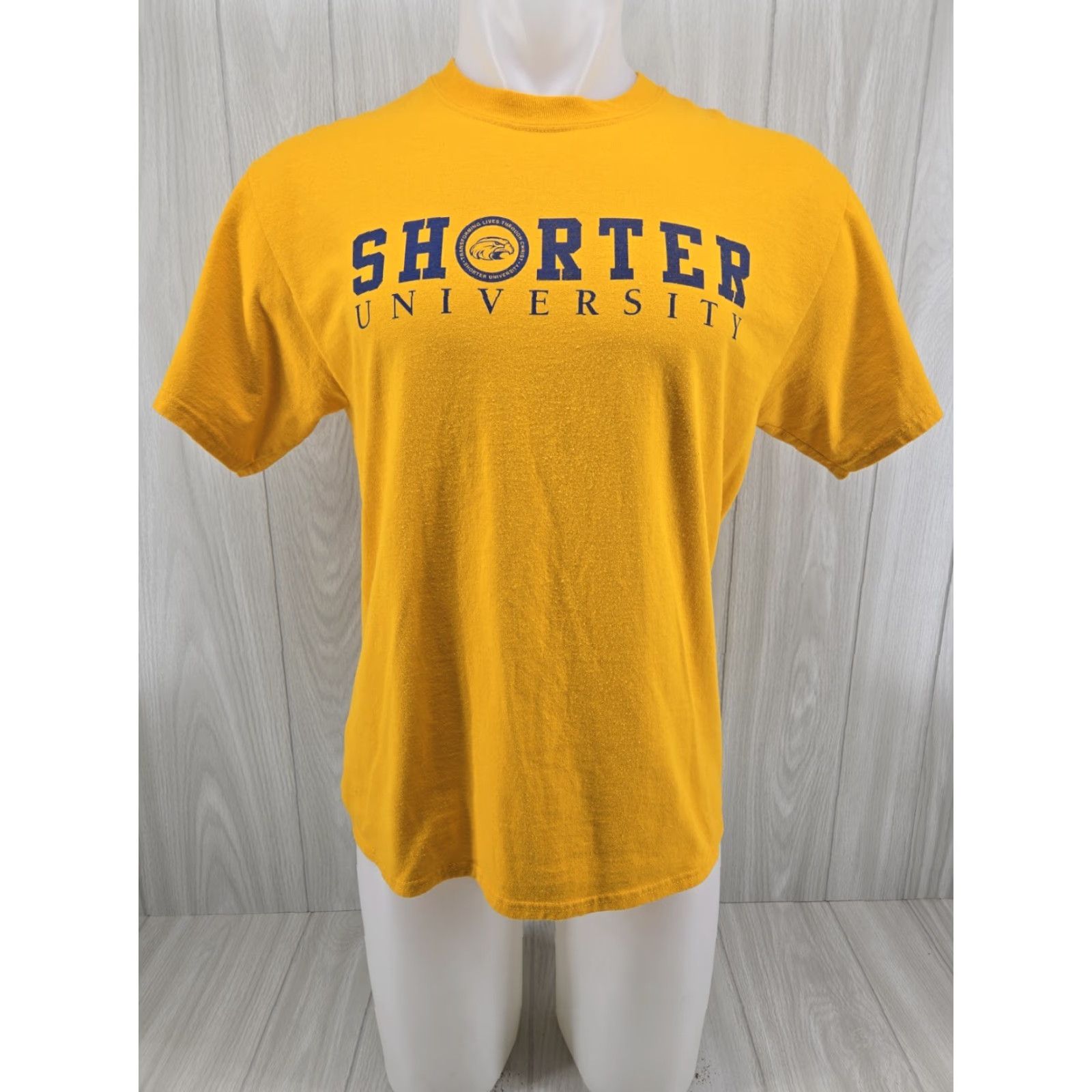 Port & Company VINTAGE Port & Company Short Sleeve T-Shirt Mens University Shirt Yellow M 19.5 Shoulder to Shoulder 28" Down Back Size US M / EU 48-50 / 2 - 2 Thumbnail