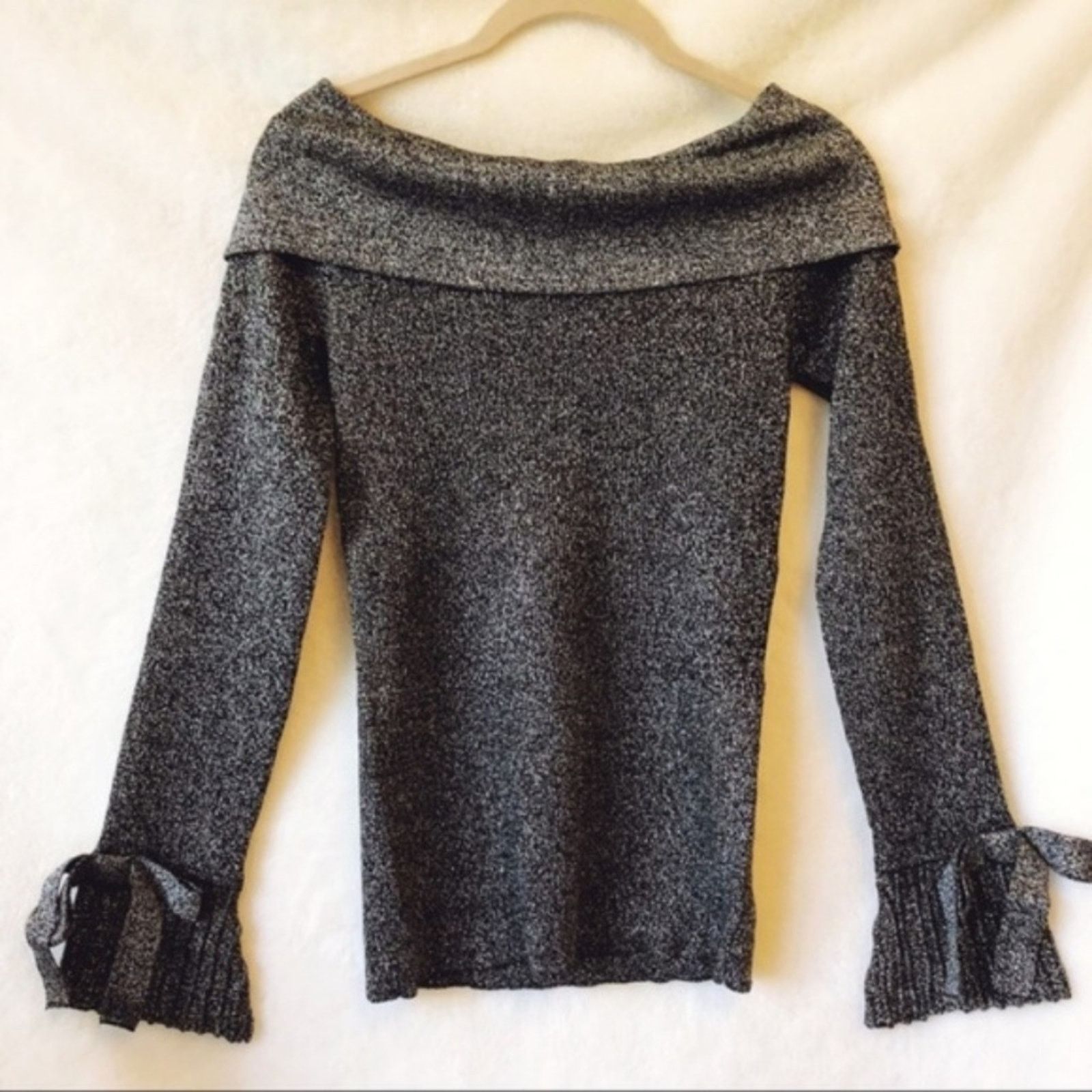 Other New York & Company Gray Metallic Off Shoulder Top Size S / US 4 / IT 40 - 3 Thumbnail