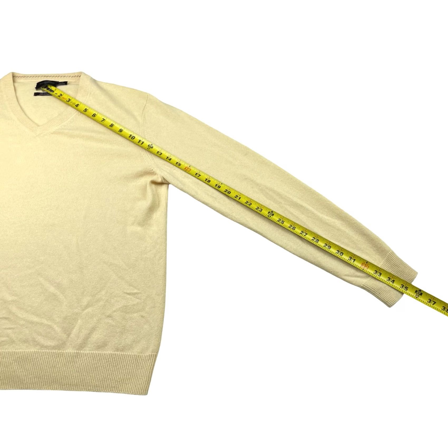 Vintage Black Brown 1826 Sweater Pullover Mens V-Neck Yellow Large 100% Cashmere Size US L / EU 52-54 / 3 - 5 Thumbnail