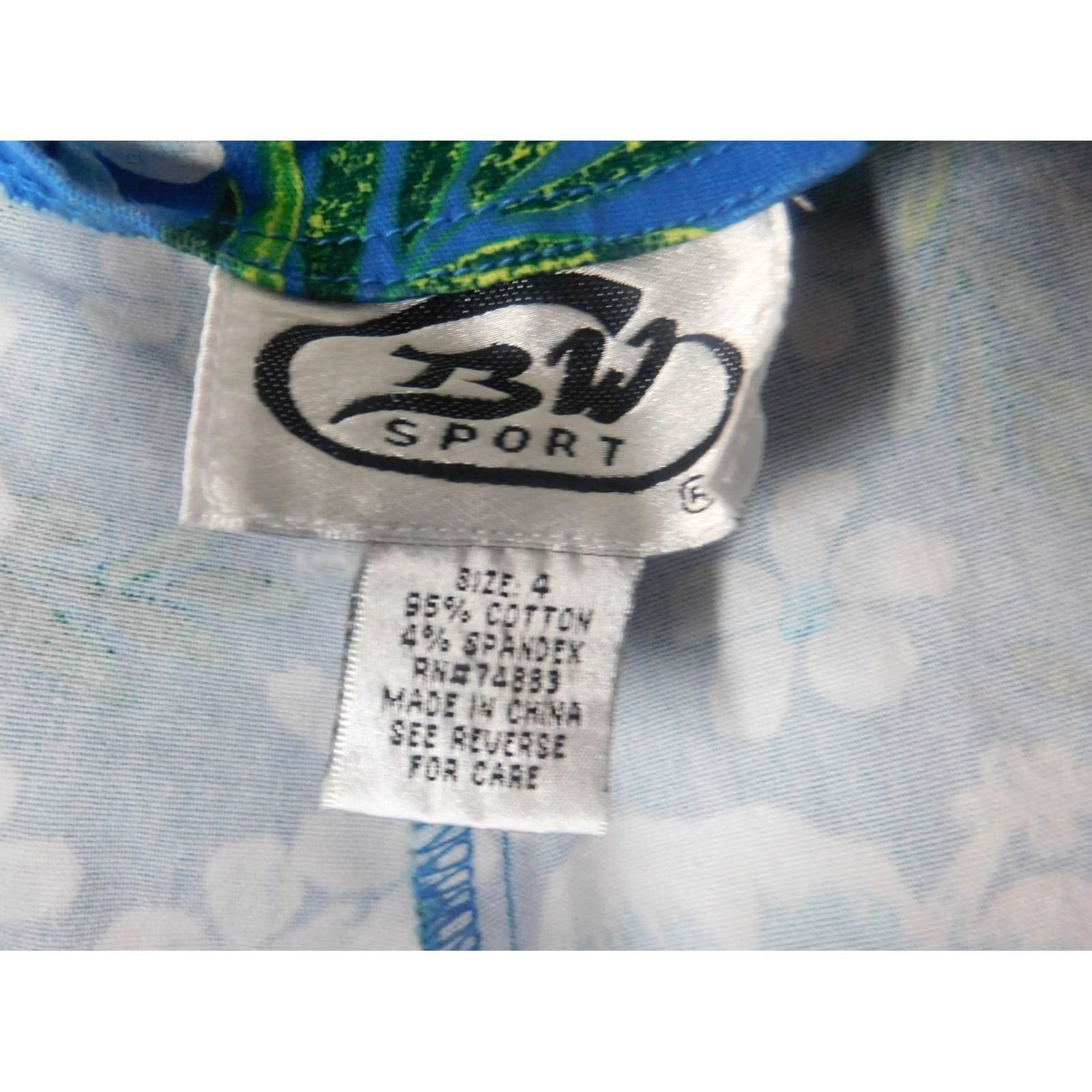 Vintage BW Sports Womens Pants 4 Blue Floral Straight Chino Knit Cotton Blend Zip Crochet 28in Inseam 21in Regular Womens Boys Girls Mens Size 27" / US 4 / IT 40 - 3 Thumbnail
