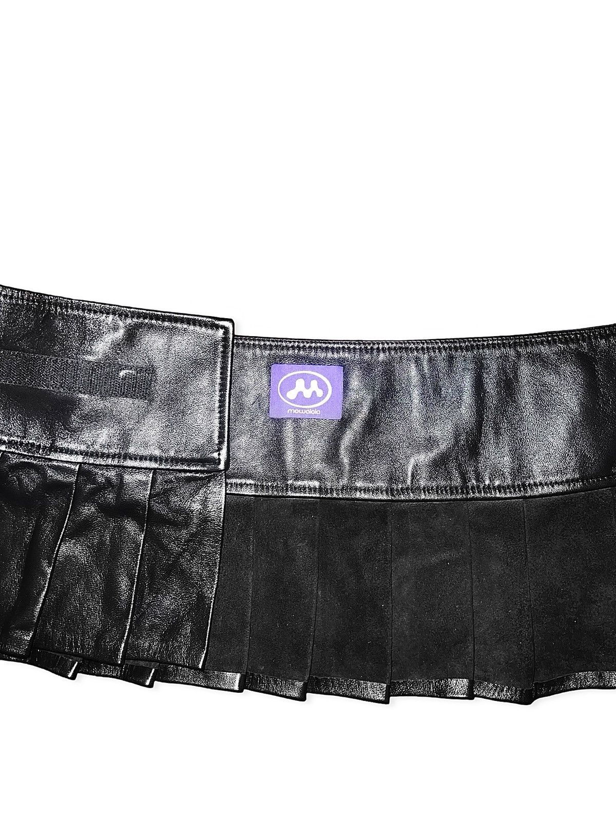 Mowalola Archival Mowalola BGC Pleated Leather Mini Skirt Size 32" / US 10 / IT 46 - 3 Thumbnail