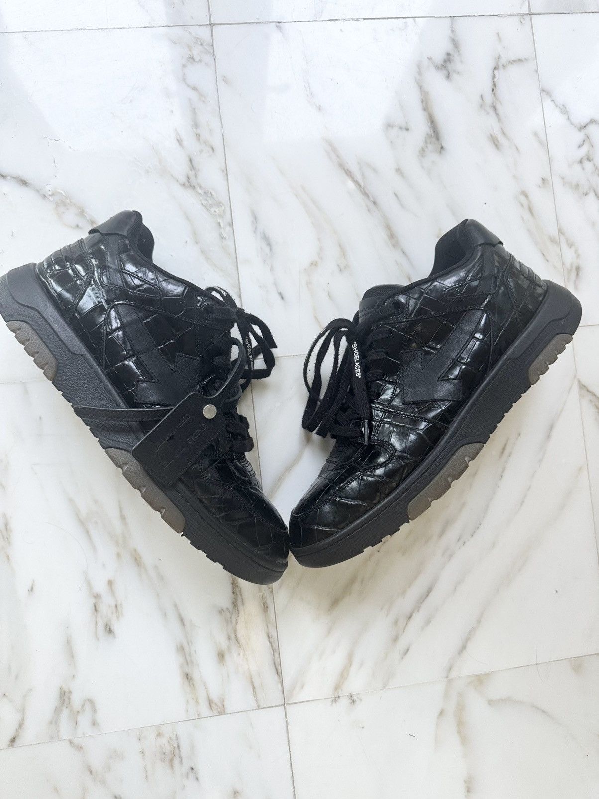 Off-White ❗️READ DESC❗️Off White Out of Office Black Crocodile Sneaker Size US 11 / EU 44 - 1 Thumbnail