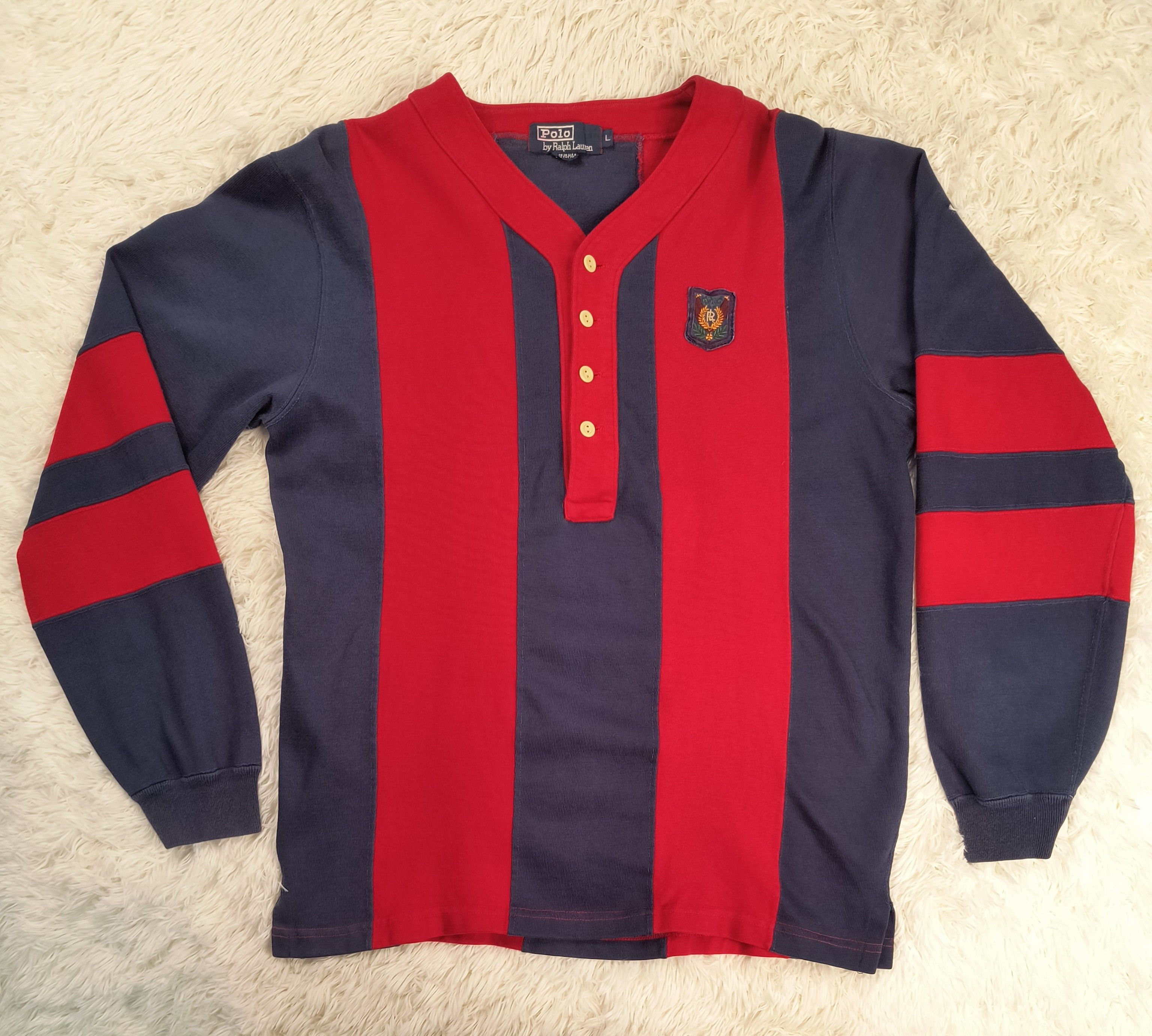 Polo Ralph Lauren Vintage Polo Ralph Lauren crest rugby henley LS 90s tee Size US L / EU 52-54 / 3 - 2 Thumbnail