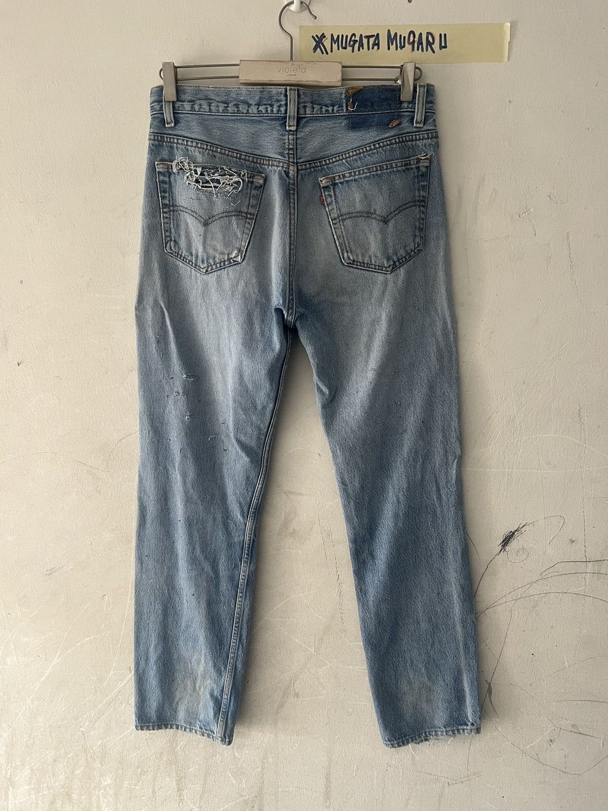 Japanese Brand × Levi's Vintage Clothing × Vintage THRASHED🔥VINTAGE LEVIS 501 RIPPED DENIM KURT KOBAIN Size US 30 / EU 46 - 11 Thumbnail