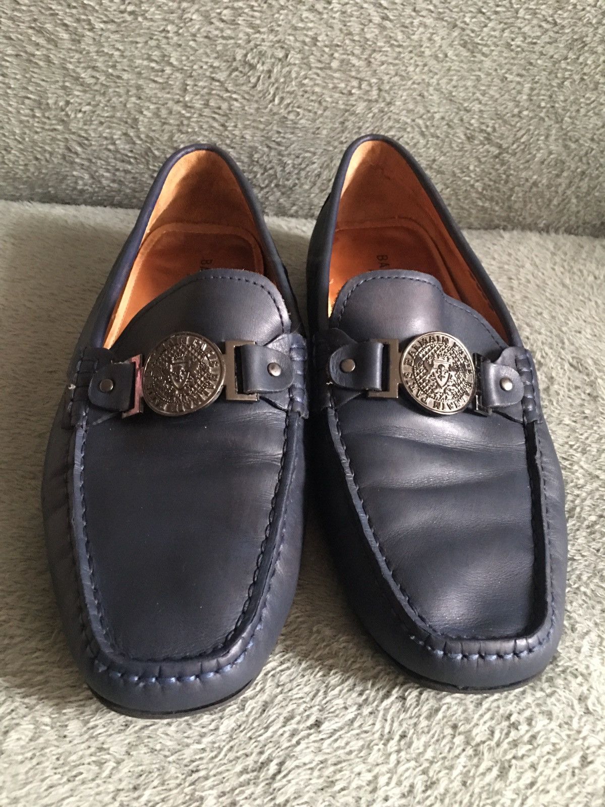 Balmain BALMAIN Leather Loafers Flats Navy Blue EU 42 Size US 9 / EU 42 - 4 Thumbnail