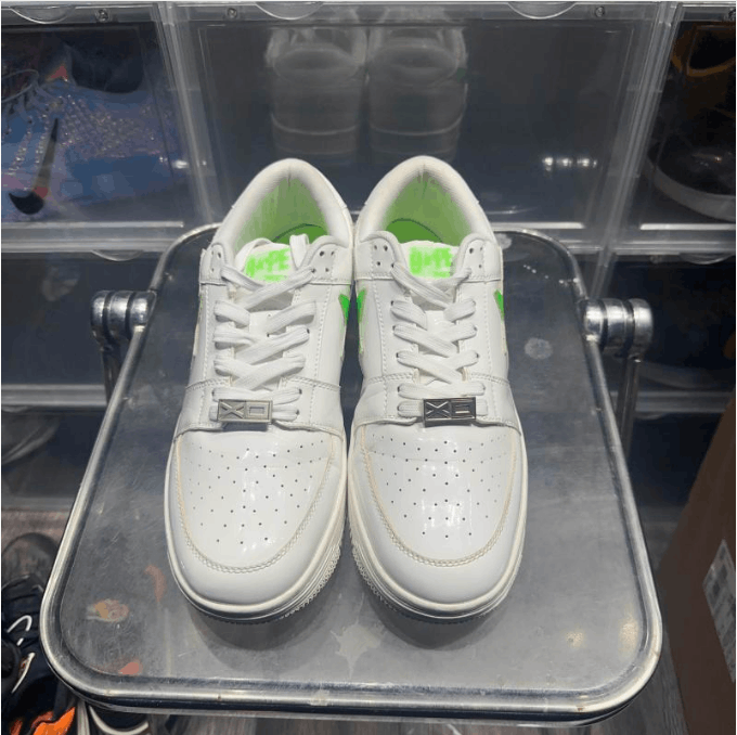 Bape ABATHINGAPE low-top board shoes men's white and green Size US 11.5 / EU 44-45 - 1 Thumbnail