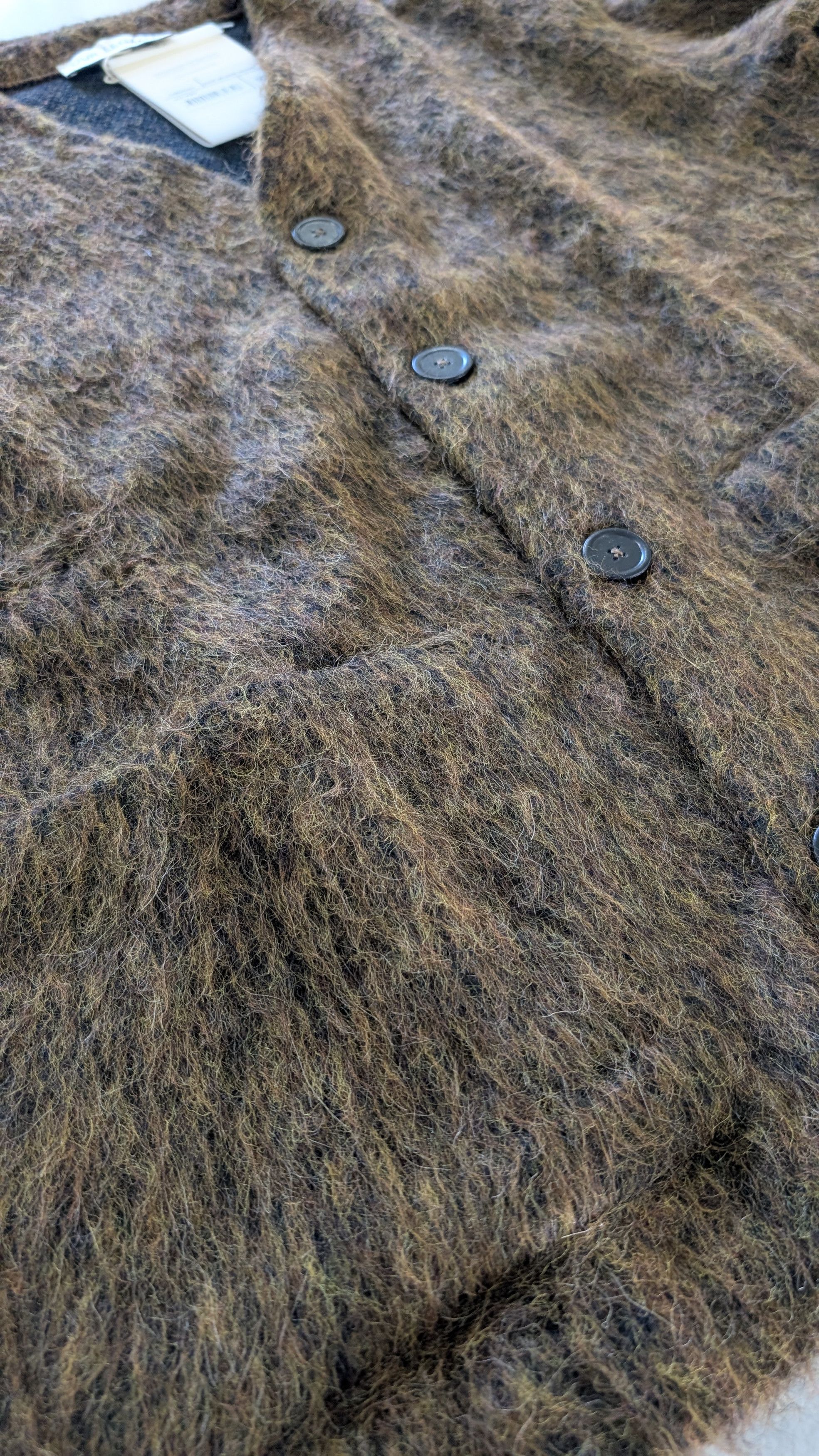 Our Legacy OUR LEGACY Mohair Cardigan Olive Melange Hairy Knit Size 50 Size US L / EU 52-54 / 3 - 10 Thumbnail
