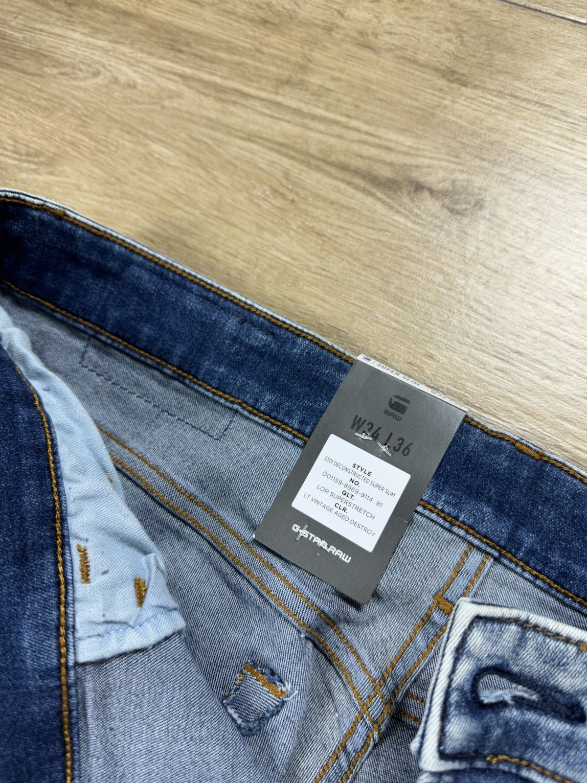 G-Star NEW🏷️ G-Star Raw Deconstructed Super Slim Denim Jeans Size US 34 / EU 50 - 6 Thumbnail