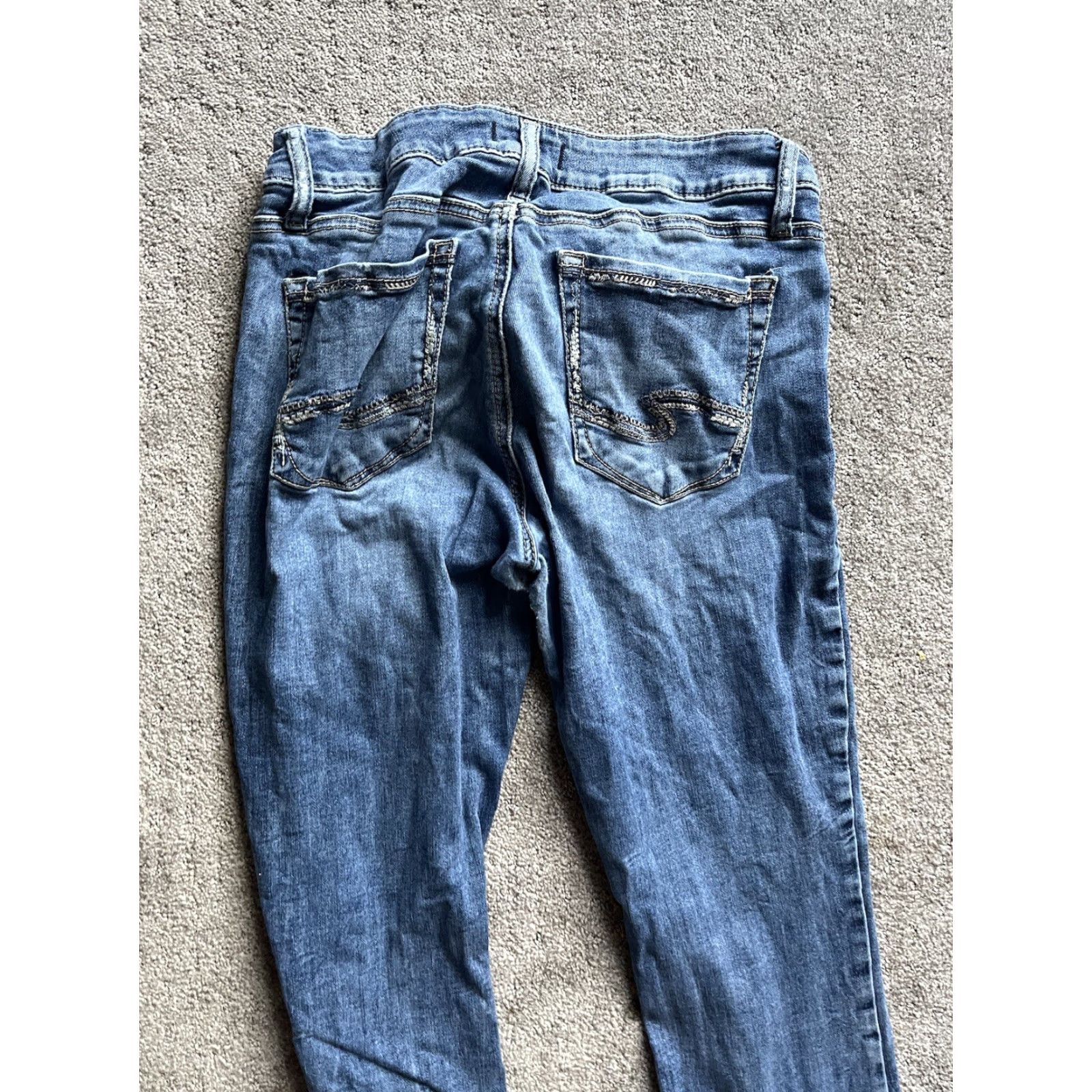 Silver Jeans Co. VINTAGE Silver Jeans Elyse Slim Boot Jeans Womens 28x29 Blue Denim Low Rise Slimming Retro Size 28" / US 6 / IT 42 - 2 Thumbnail